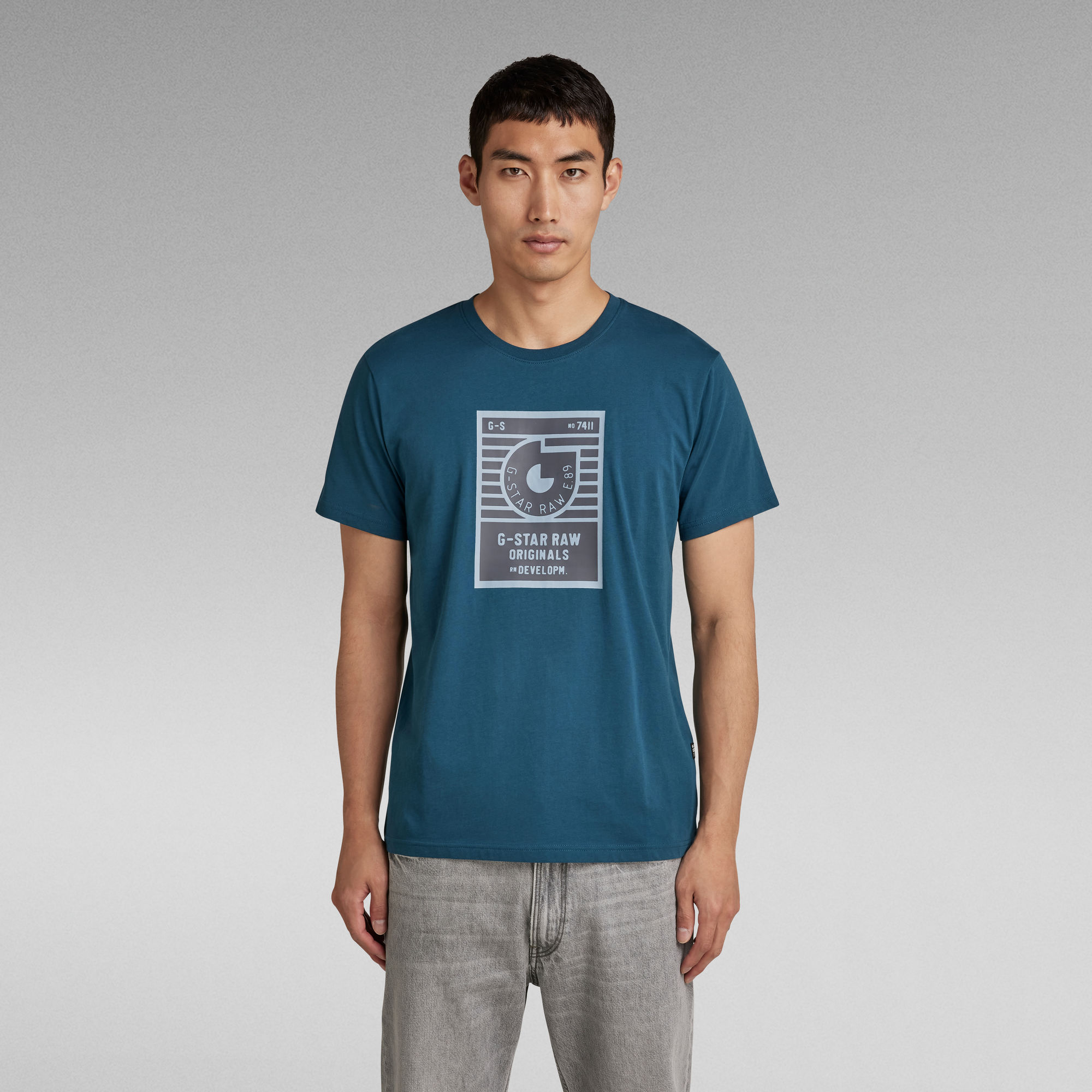 Boxed High Density Graphic T-Shirt | Medium blue | G-Star RAW®