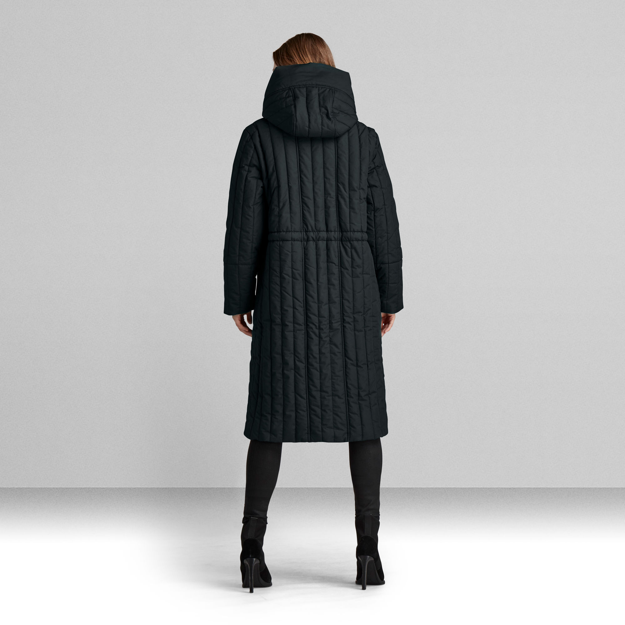 Long Puffer Vertical Quilted Jacket Grey GStar RAW®