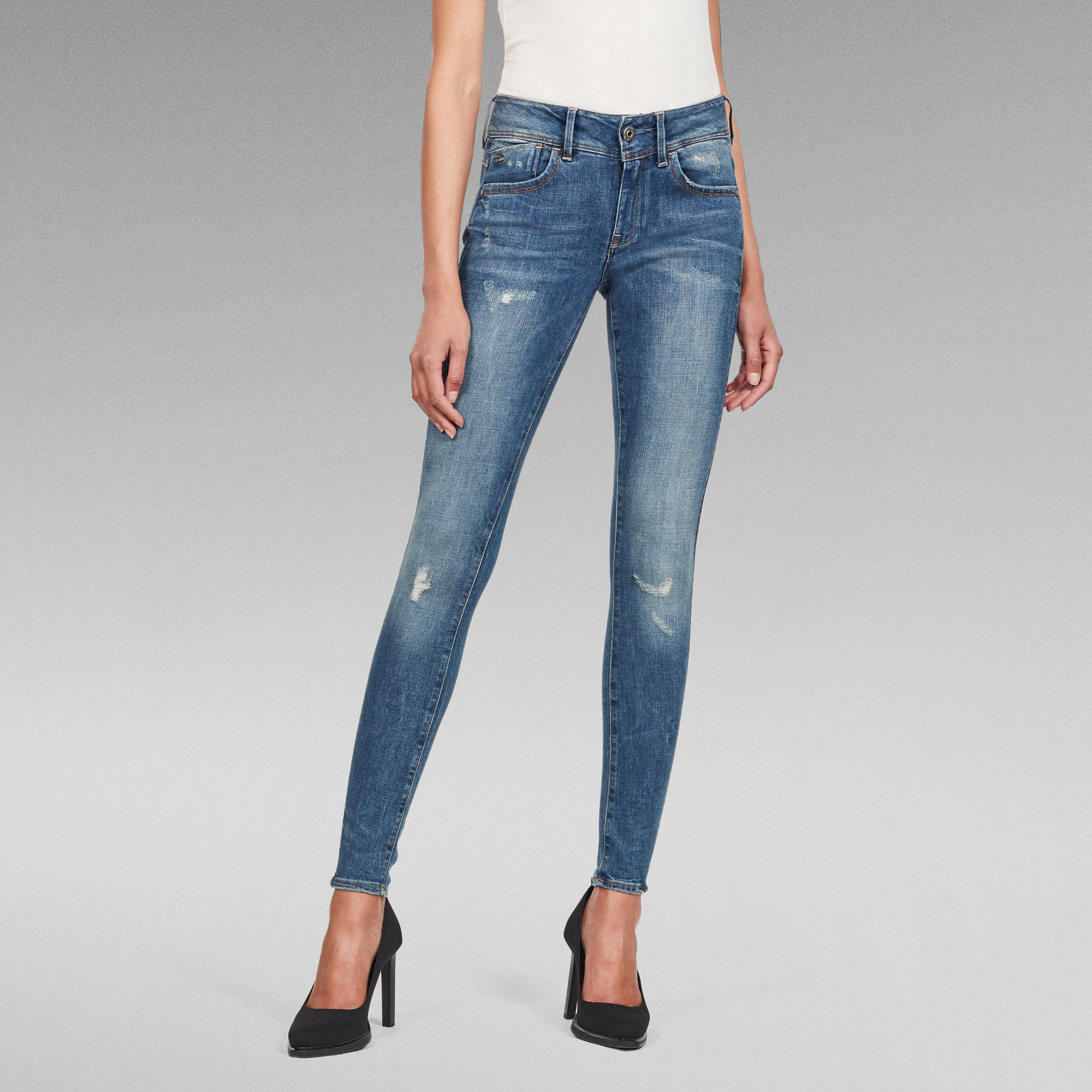 Lynn Mid Super Skinny Jeans | Women | Medium blue | G-Star RAW®