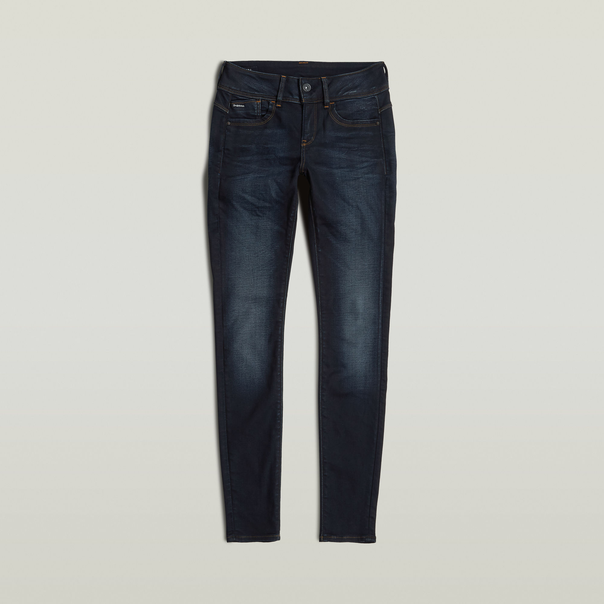 Lynn Mid Waist Skinny Jeans Dark Blue G Star Raw