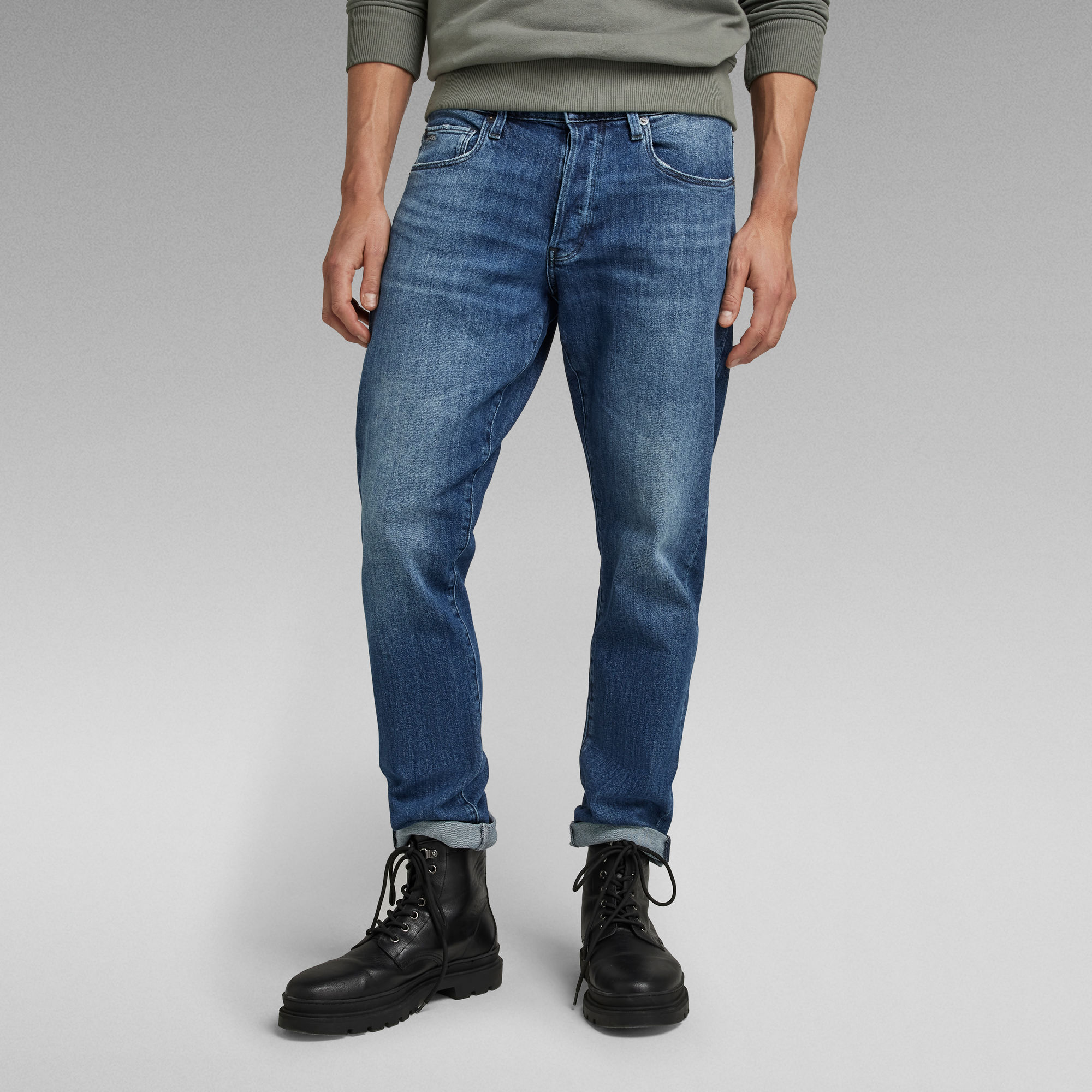 3301 Straight Tapered Jeans | Medium blue | G-Star RAW® BE