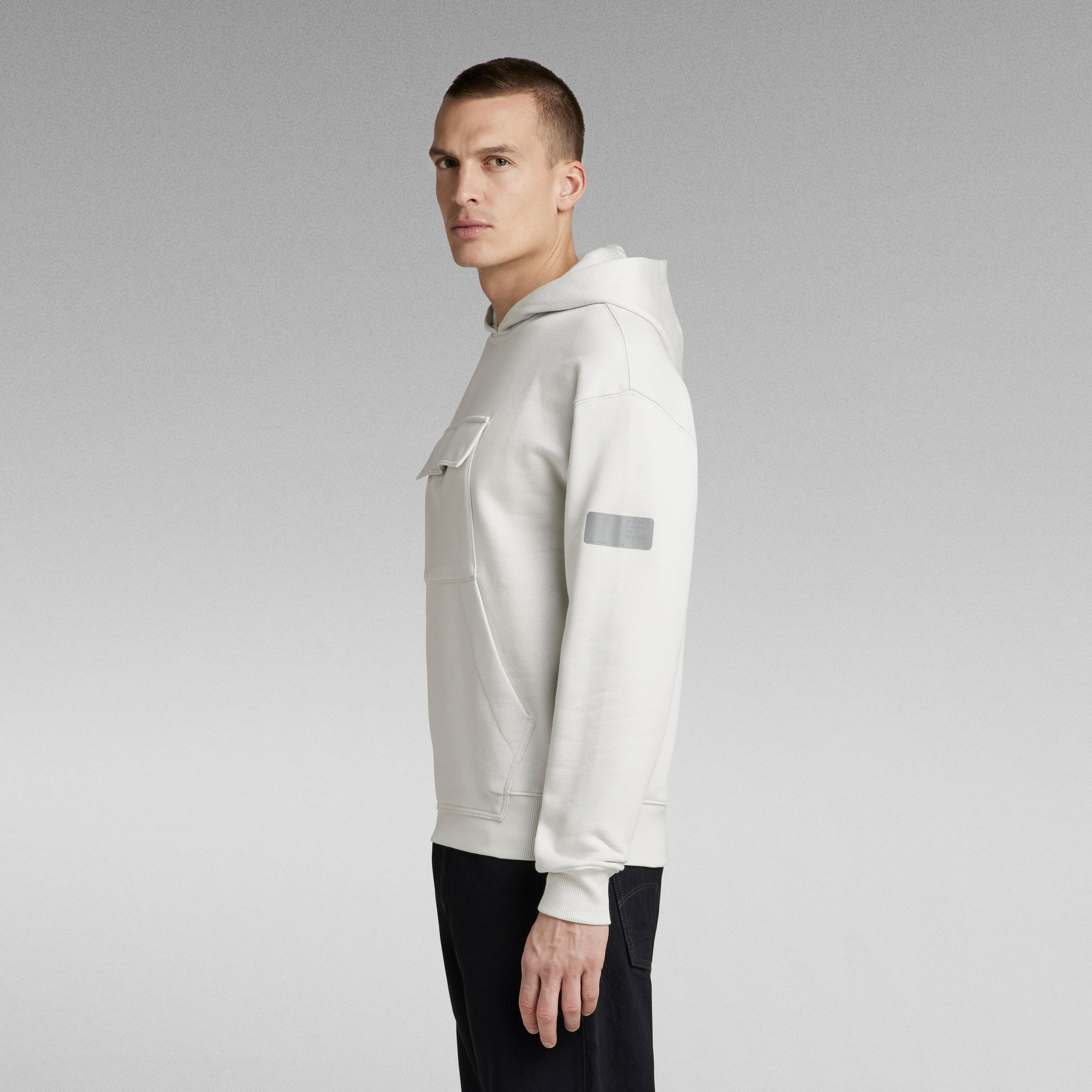 Double Pocket Loose Hooded Sweater | Grey | G-Star RAW®