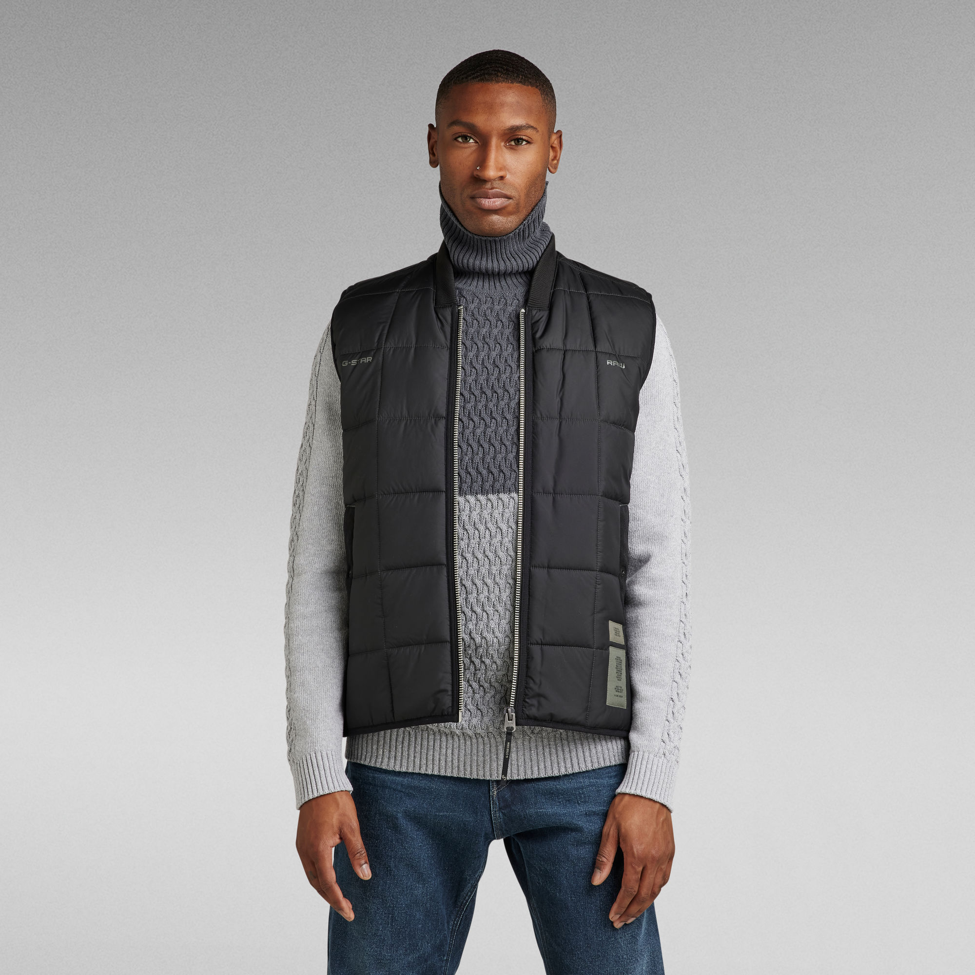 Meefic Square Quilted Vest | Black | G-Star RAW® JP
