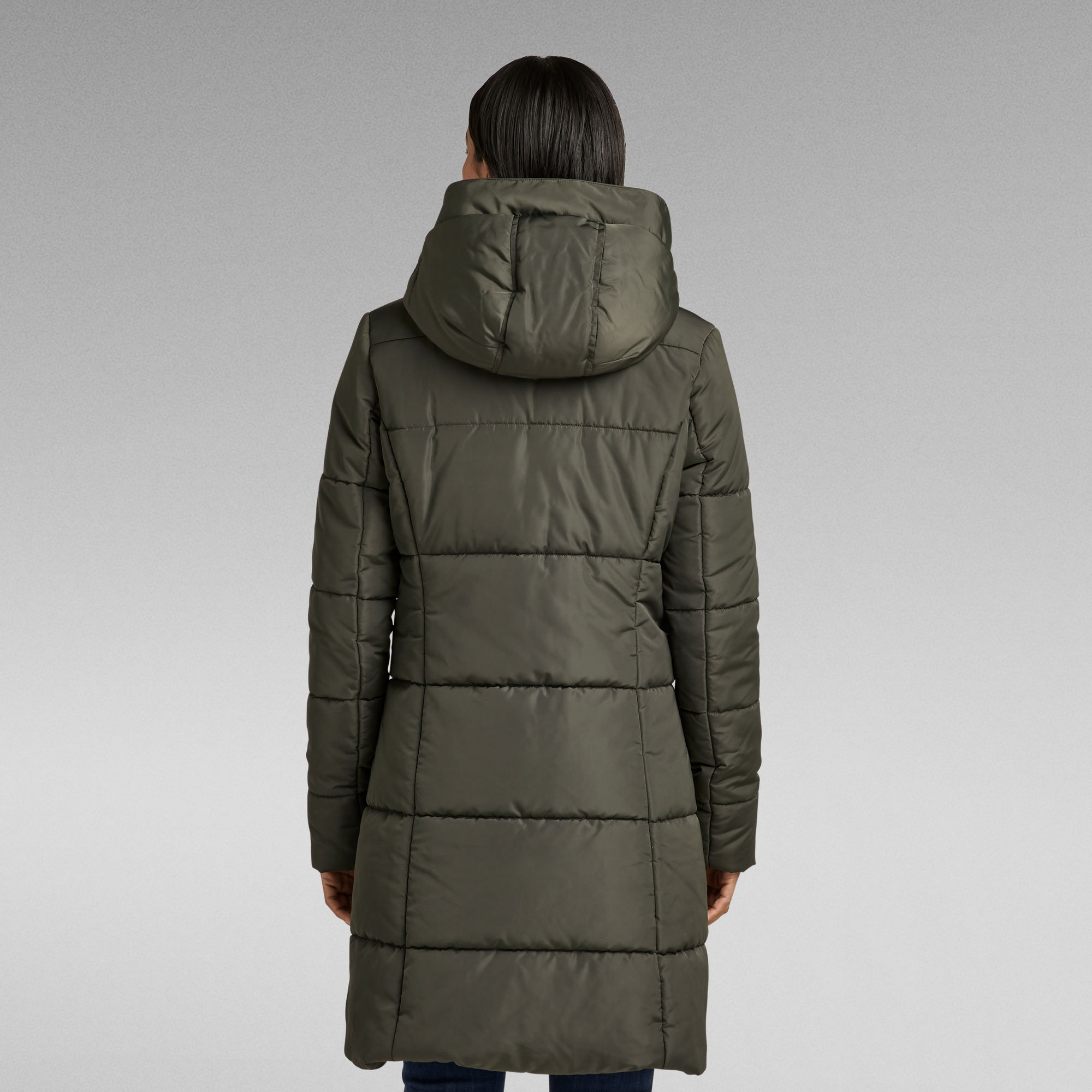 Quilted Hooded Puffer Long Coat Grey GStar RAW®