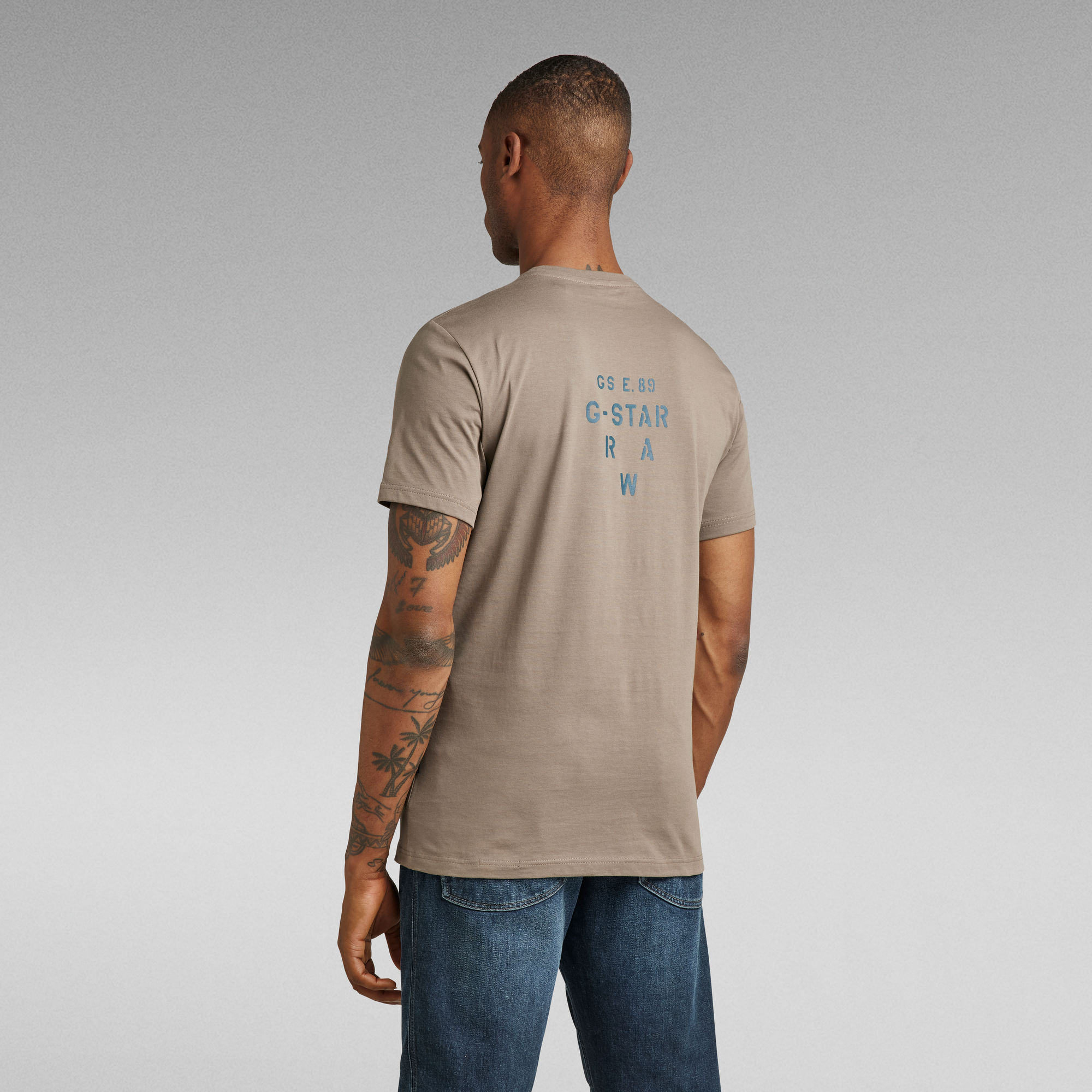 Multi Stencil Graphic Slim T Shirt Braun G Star Raw® 