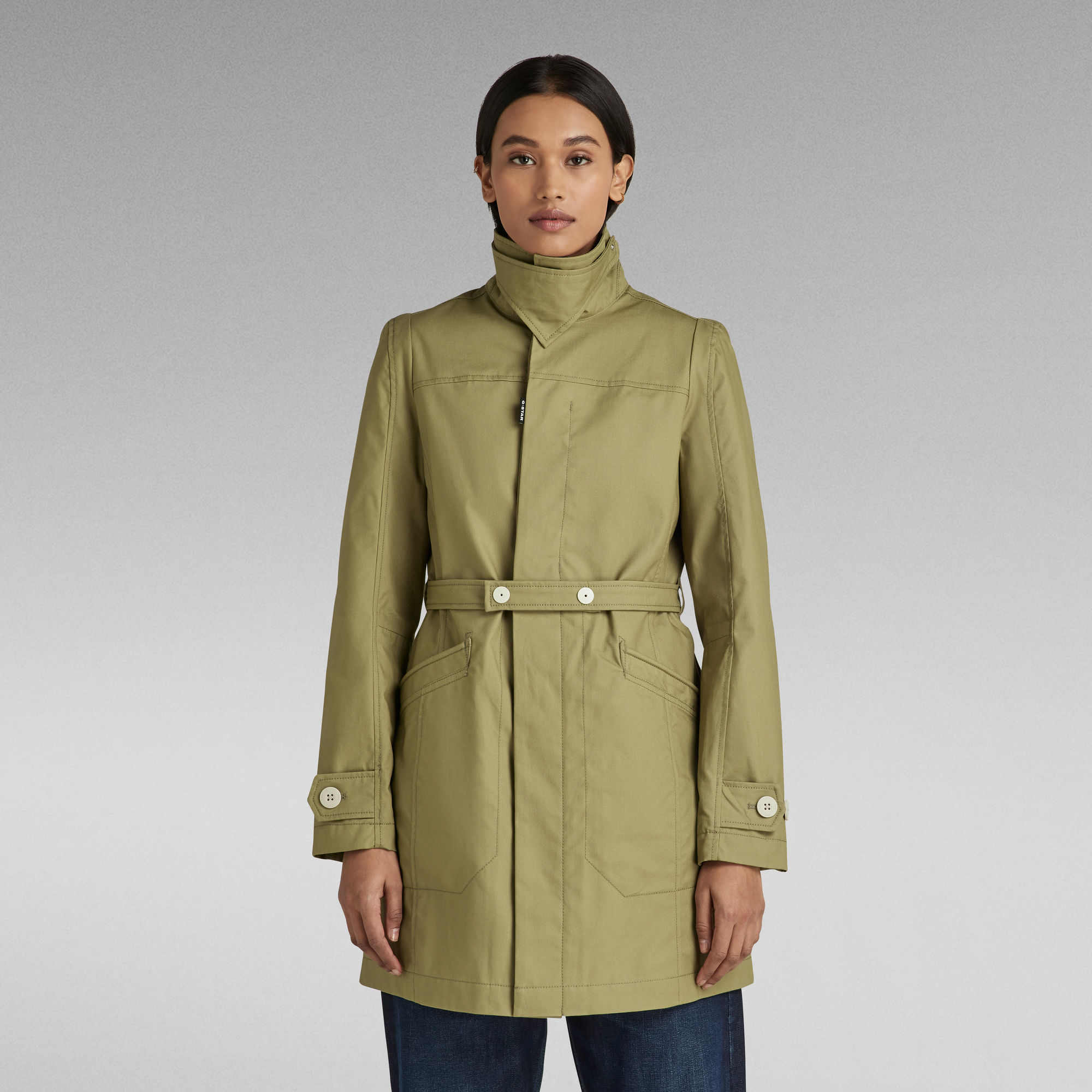 G-STAR RAW Damen Minor Trenchcoat - Slim Fit Mantel Mit Gürtel