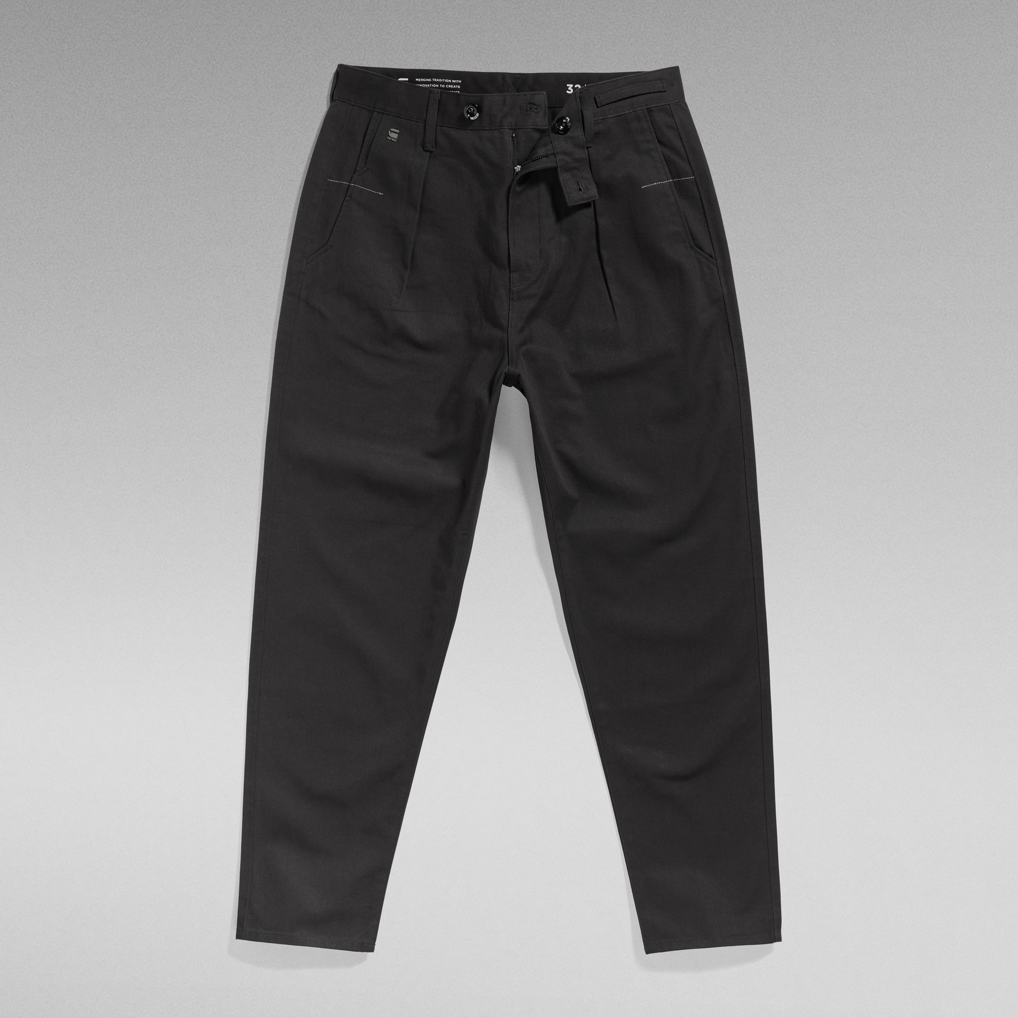 Unisex Pleated Relaxed Chino Black G Star Raw® 0958