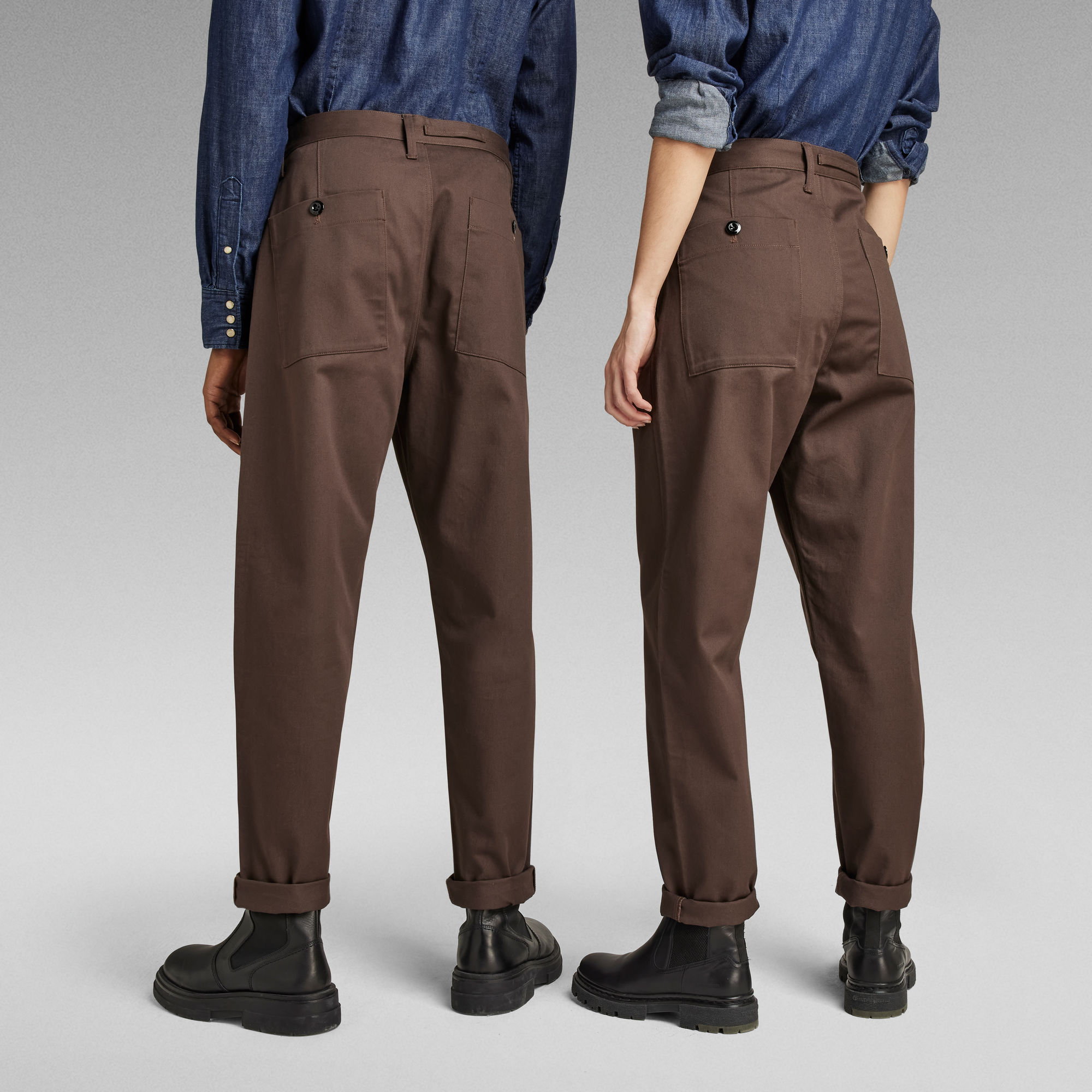 Unisex Pleated Relaxed Chino Brown G Star Raw® 4586