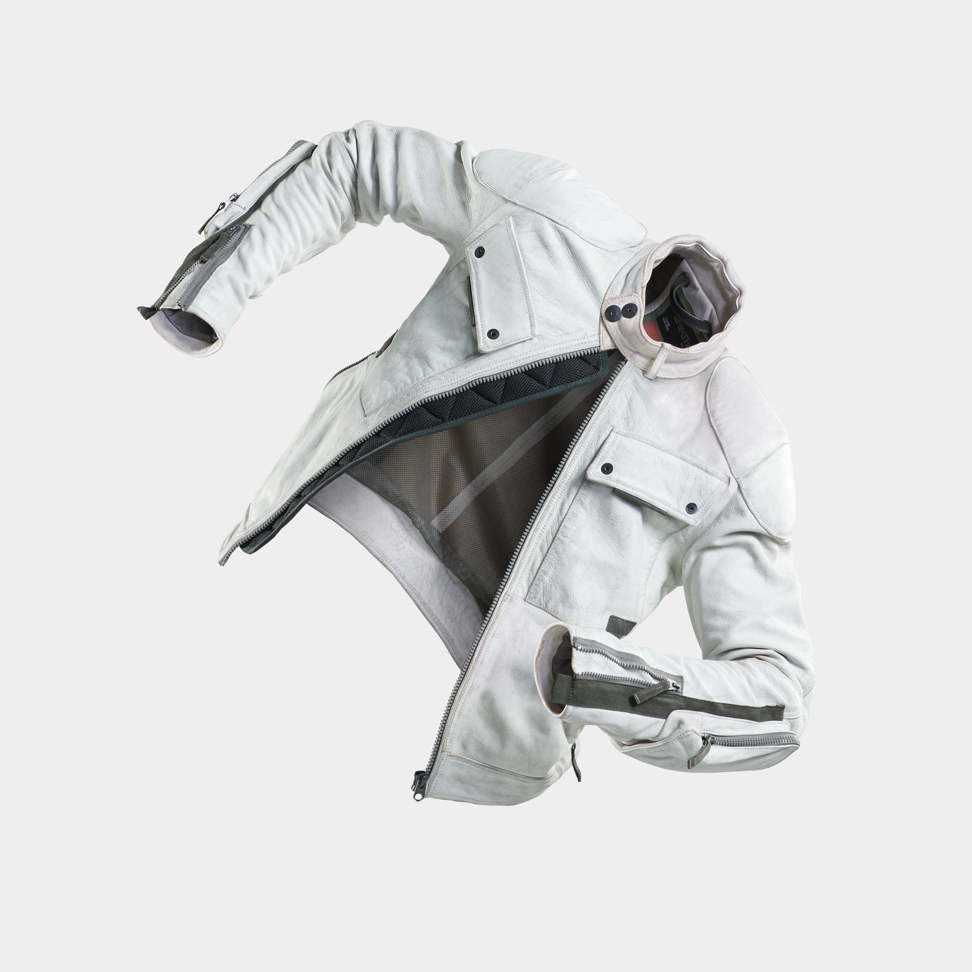 E Washed Leather jacket White GStar RAW®