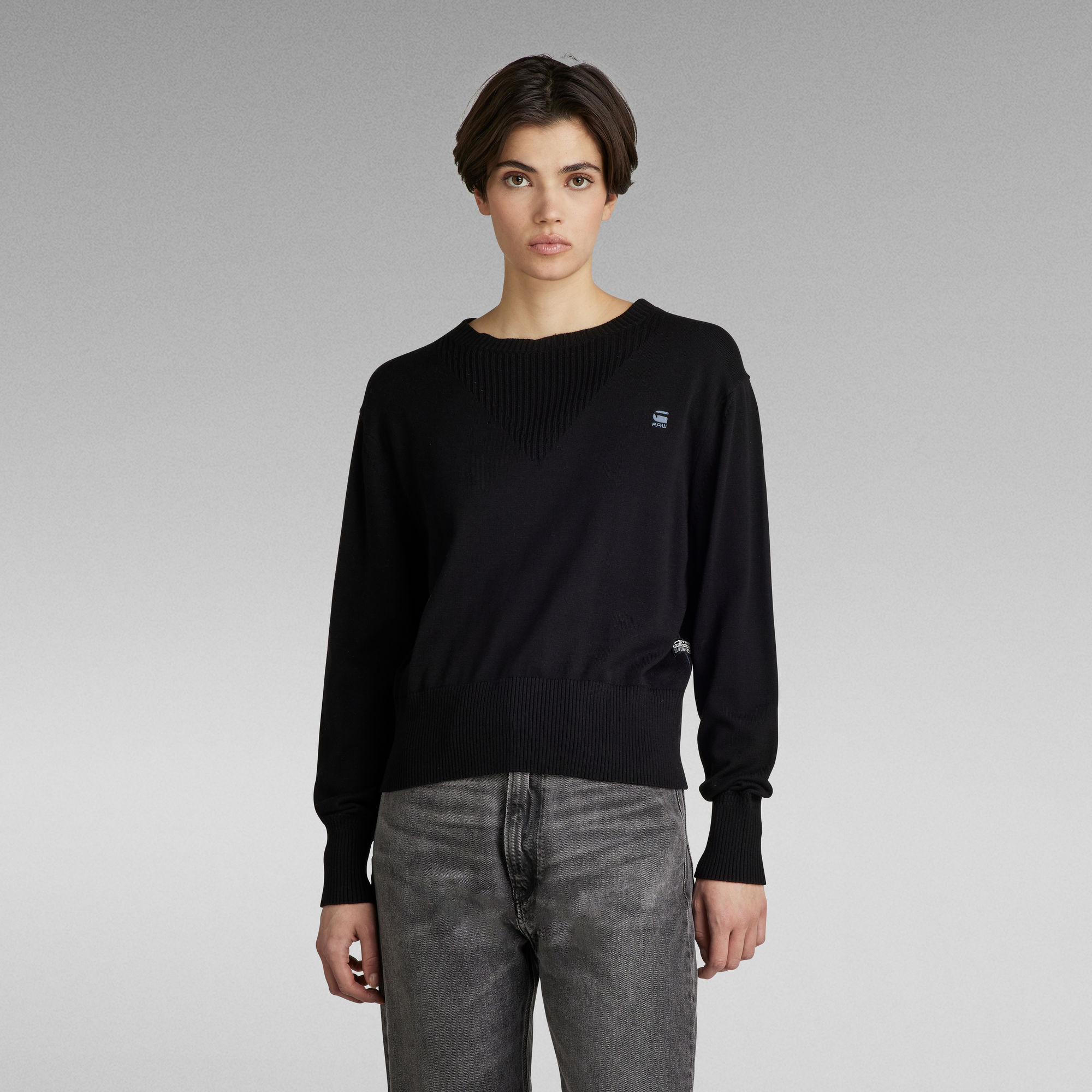PULL EN MAILLE CORE ROUND NECK NOIR