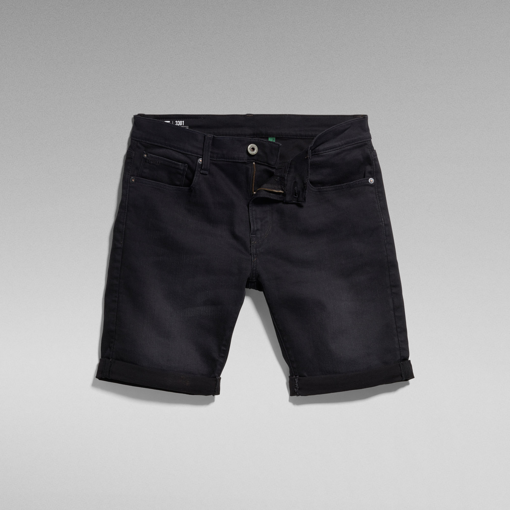 3301 Slim Denim Shorts Black GStar RAW®