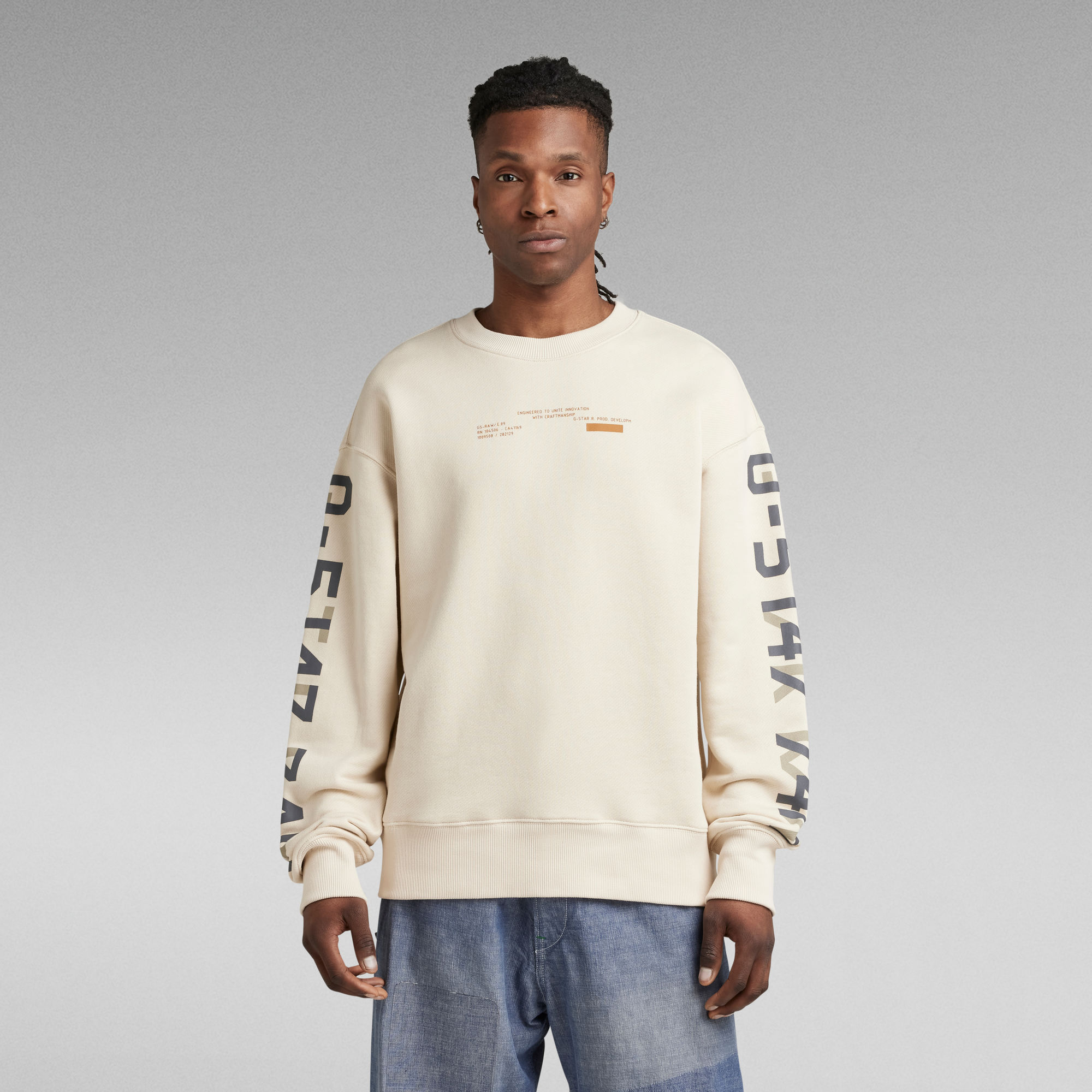 Sleeve Graphics Loose Sweater | White | G-Star RAW®