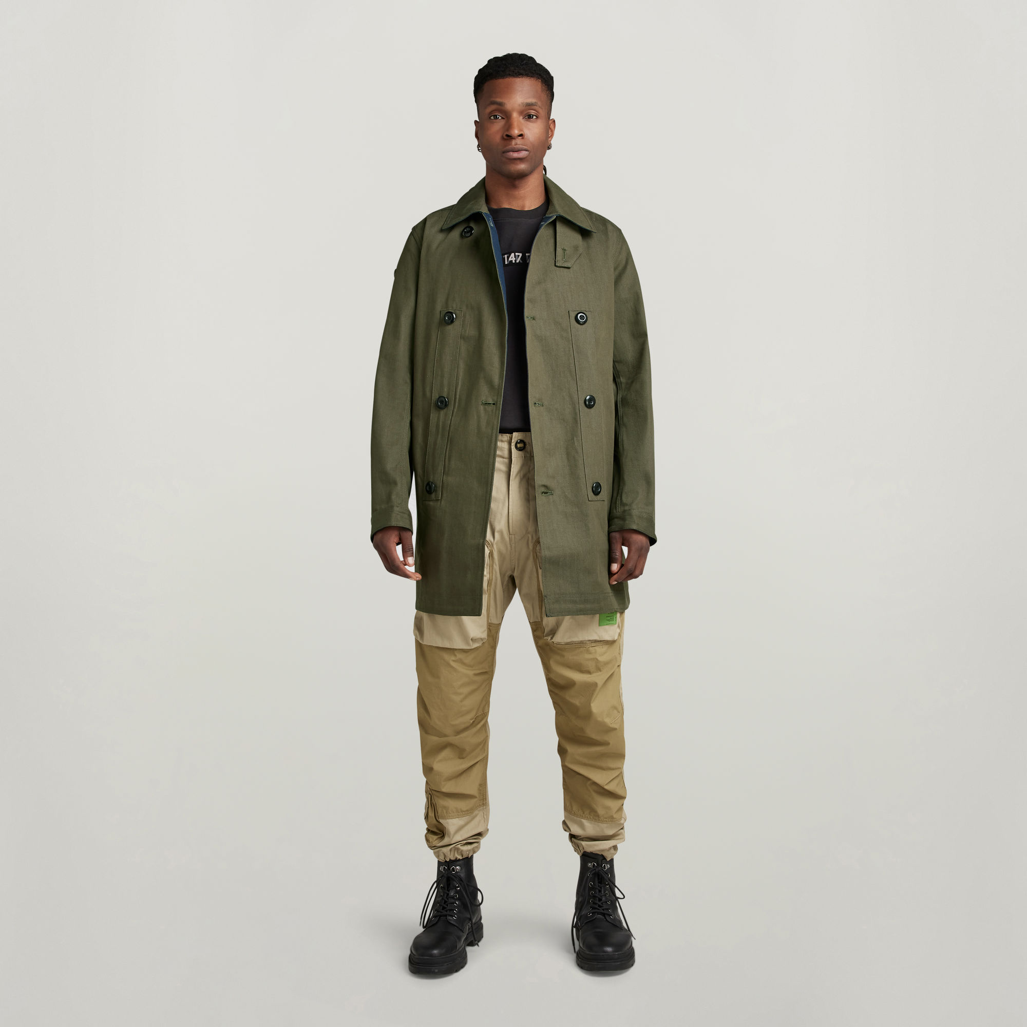 Double Breasted Loop Trench Green G Star RAW