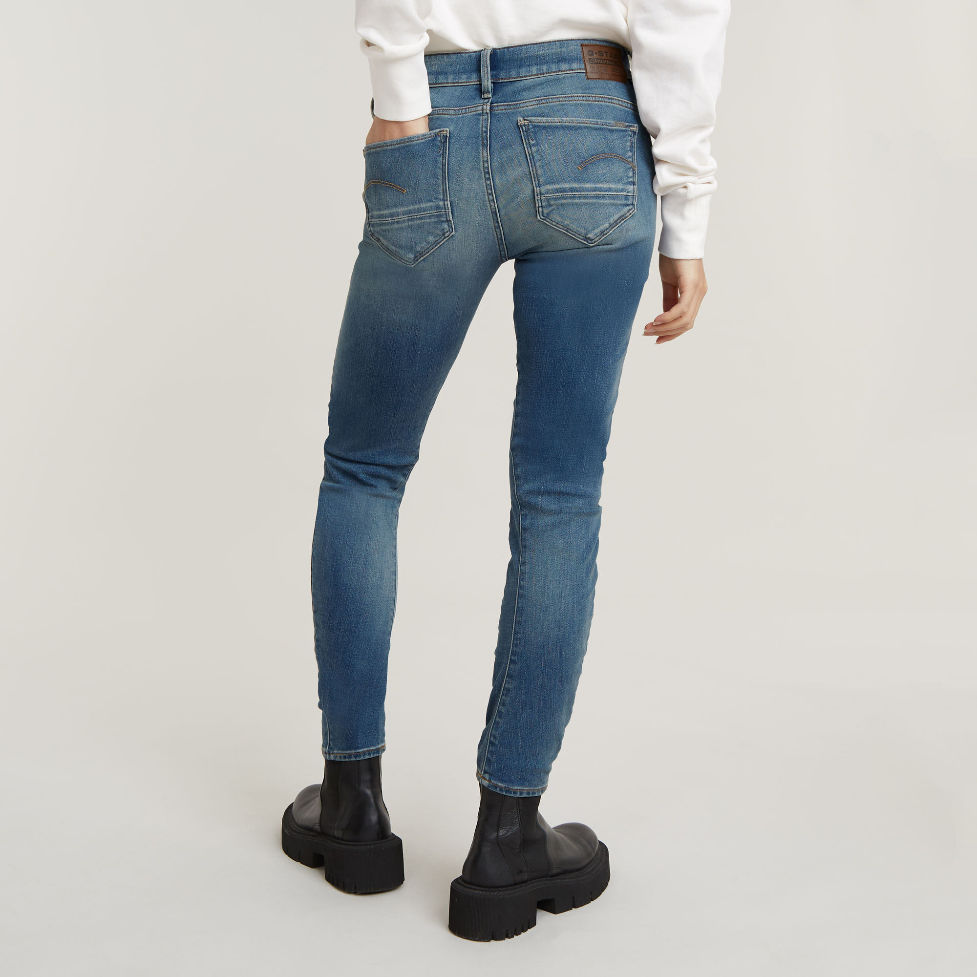 Arc 3D Mid Waist Skinny Jeans | Medium blue | G-Star RAW®