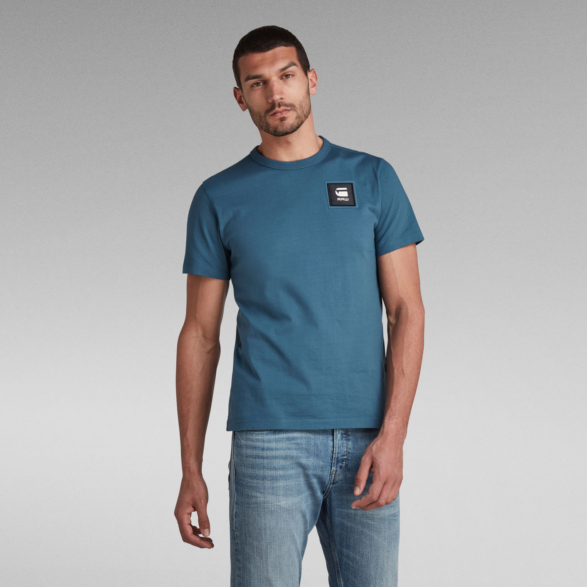 Badge Logo T-Shirt | Medium blue | G-Star RAW® US