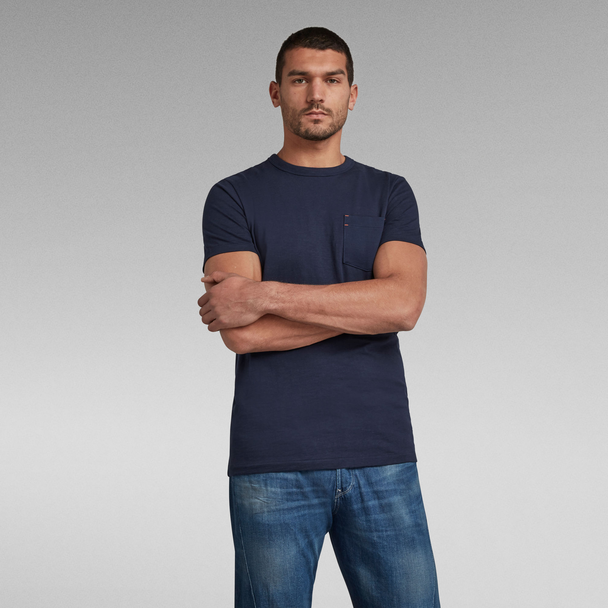 Contrast Mercerized Pocket T-Shirt | Dark Blue | G-Star RAW®