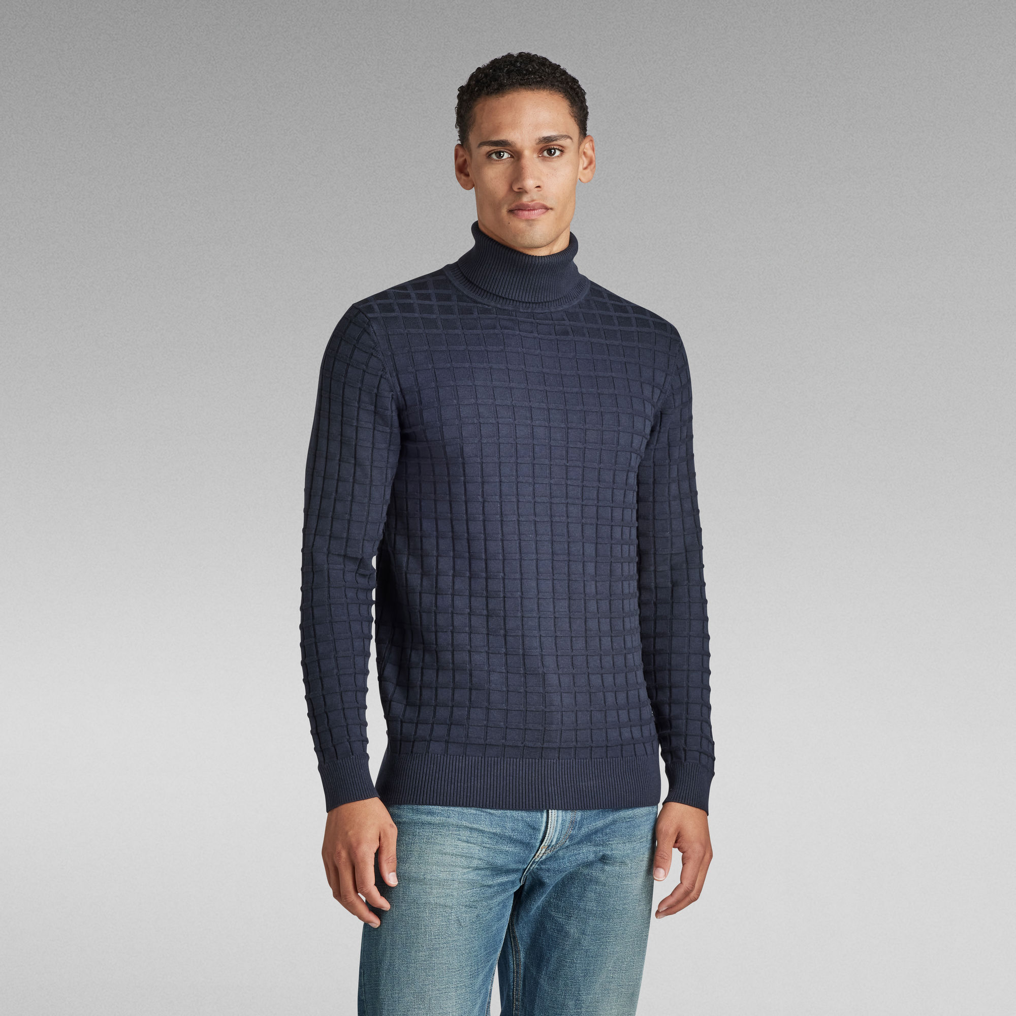 G-STAR Herren Pullover - Zig-Zag Structure Turtle Knitted