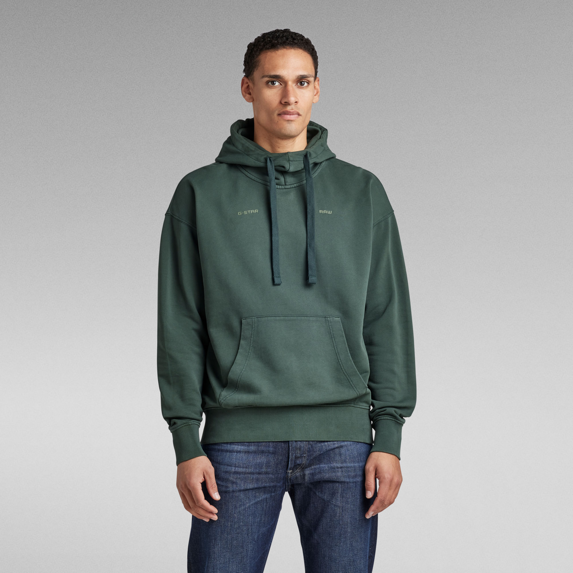 Garment Dyed Oversized Hoodie | Green | G-Star RAW®