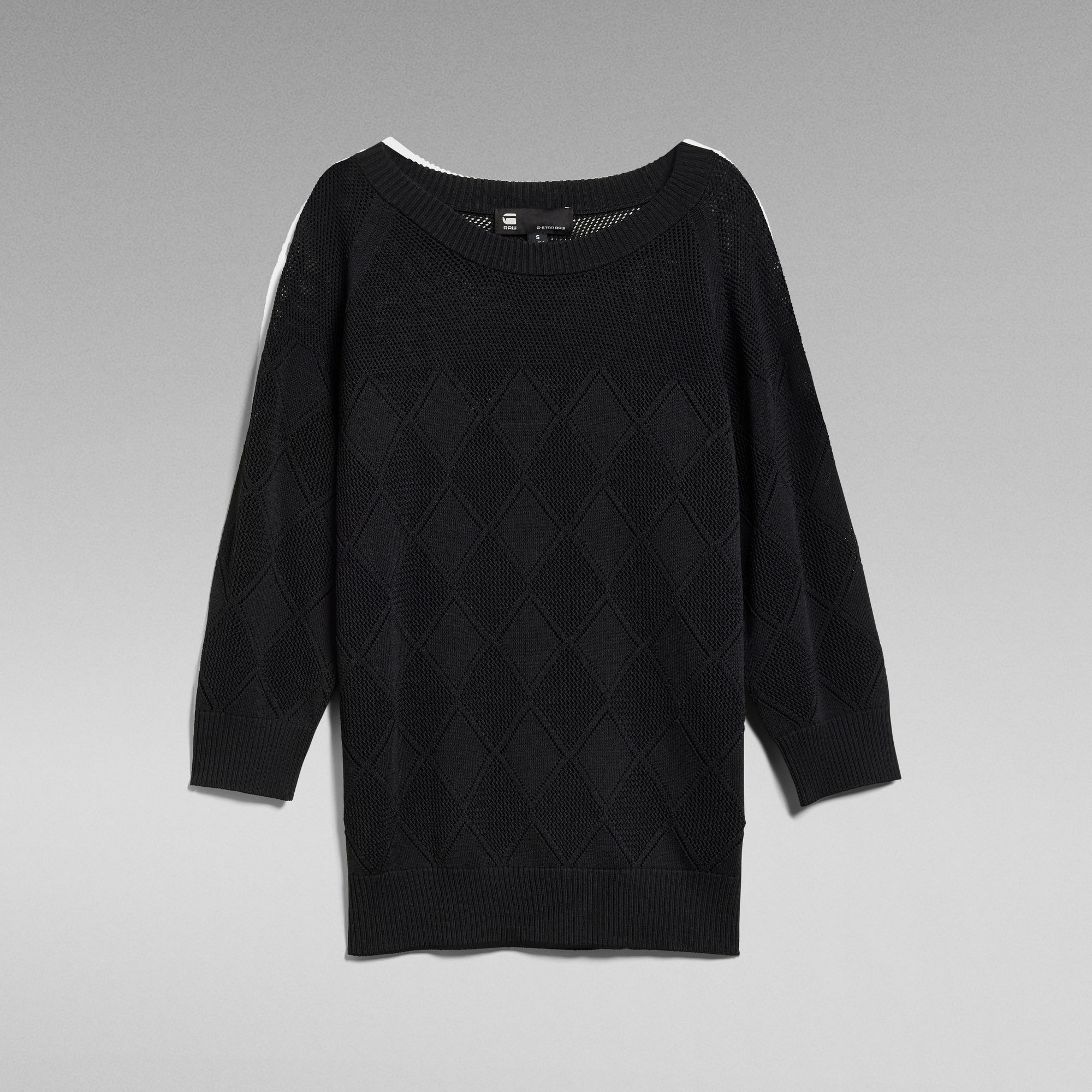 Pointelle Half Sleeve Knitted Sweater Black G Star Raw® 0334