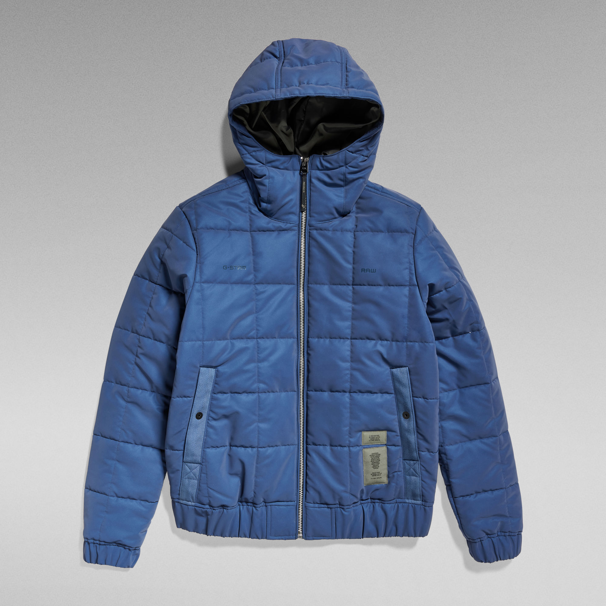 Meefic Squared Quilted Hooded Jacket | Medium blue | G-Star RAW®