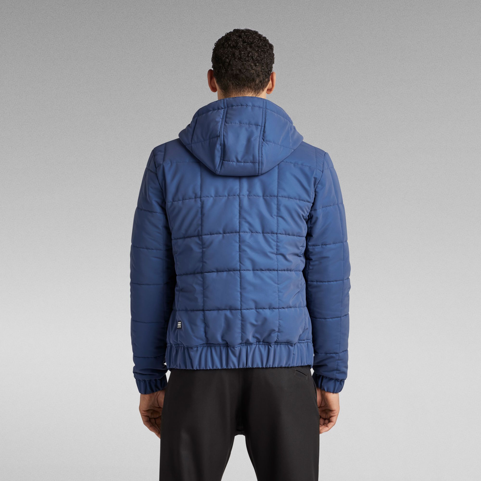 Meefic Squared Quilted Hooded Jacket | Medium blue | G-Star RAW®