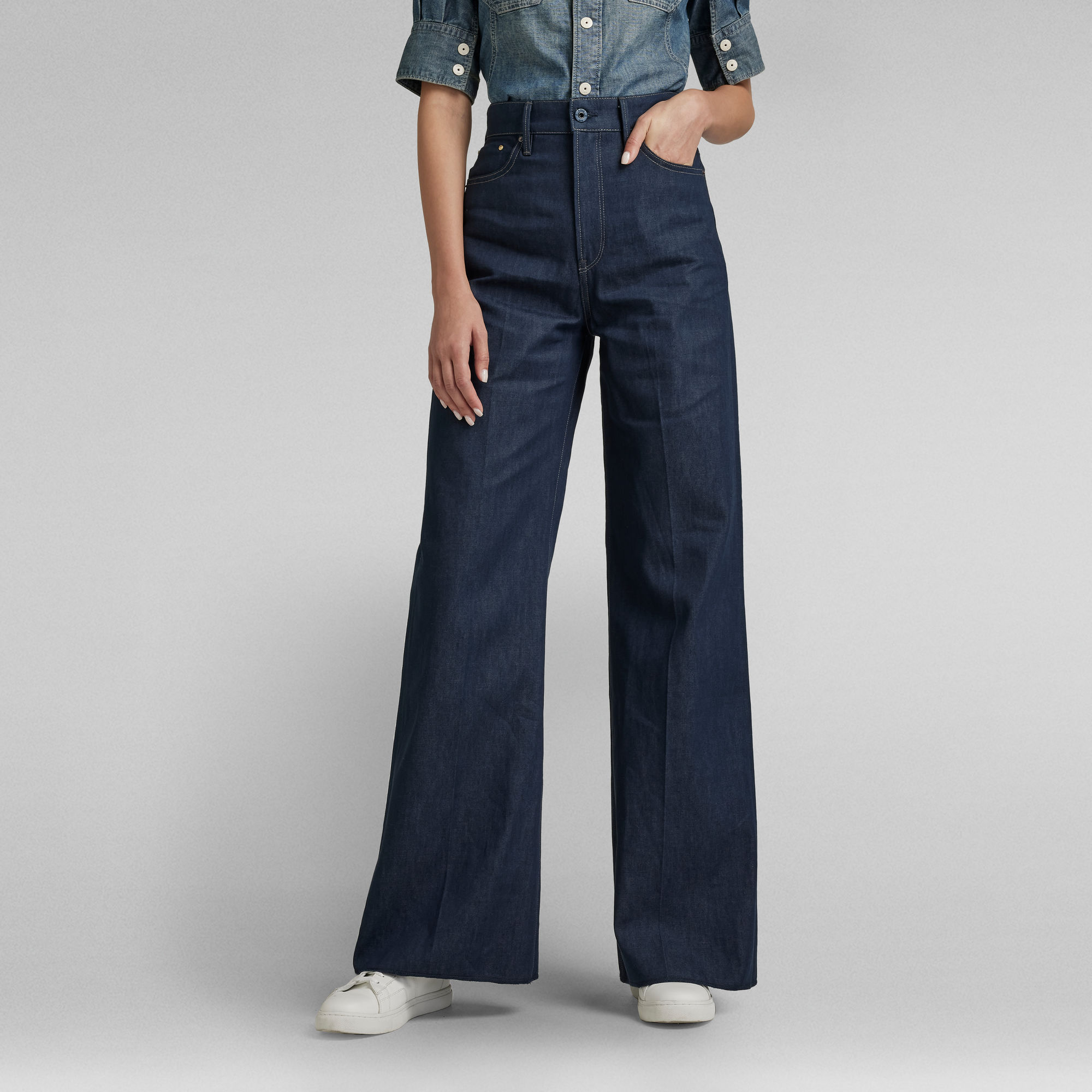 Deck Ultra High Wide Leg Jeans Dunkelblau GStar RAW® DE Deck Ultra High Wide Leg Jeans Dunkelblau GStar RAW® DE