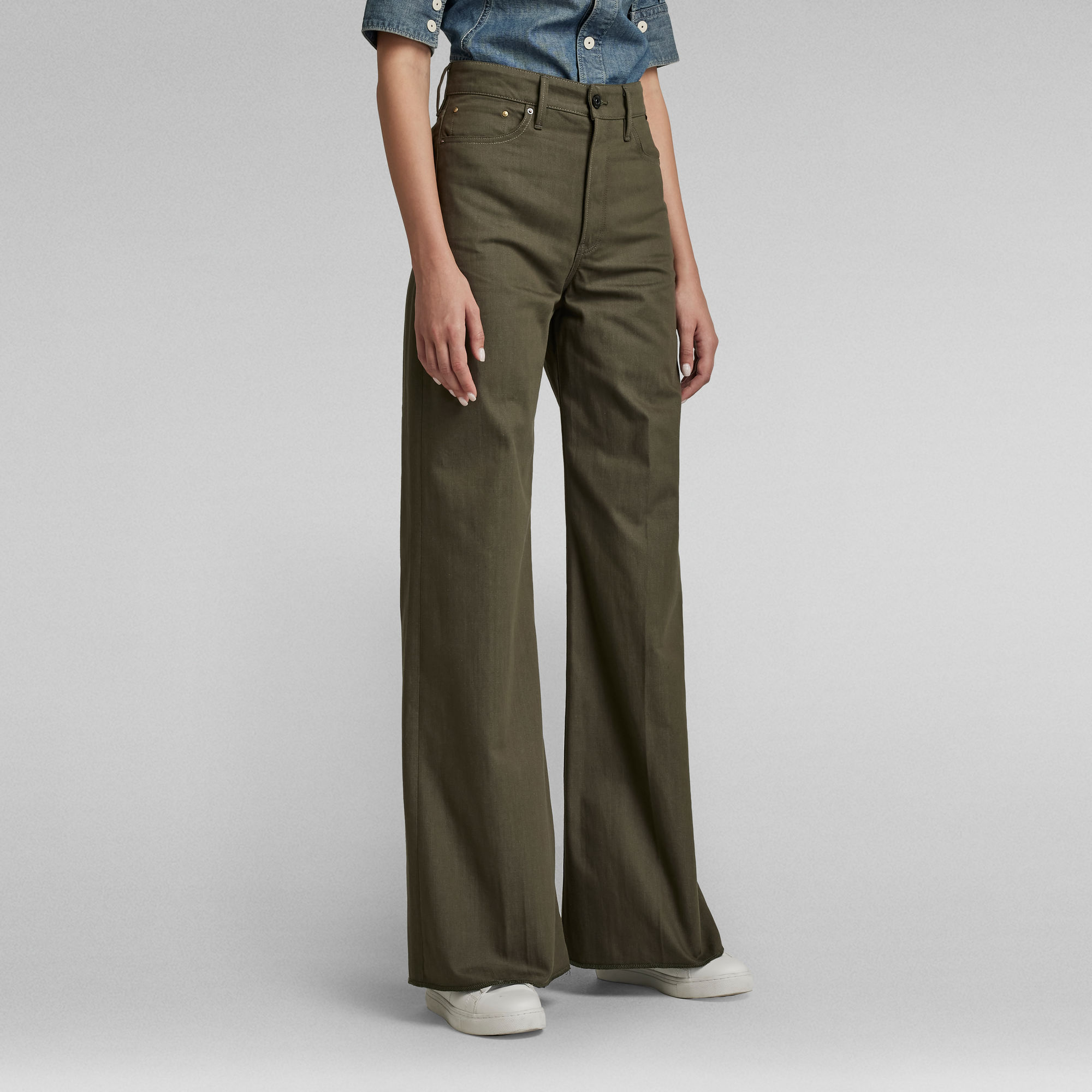 Deck Ultra High Wide Leg Jeans | Green | G-Star RAW®