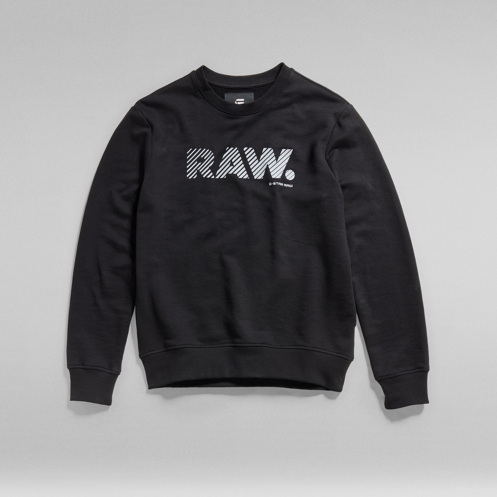 Regular Crew Neck Graphic Sweat | Black | G-Star RAW®