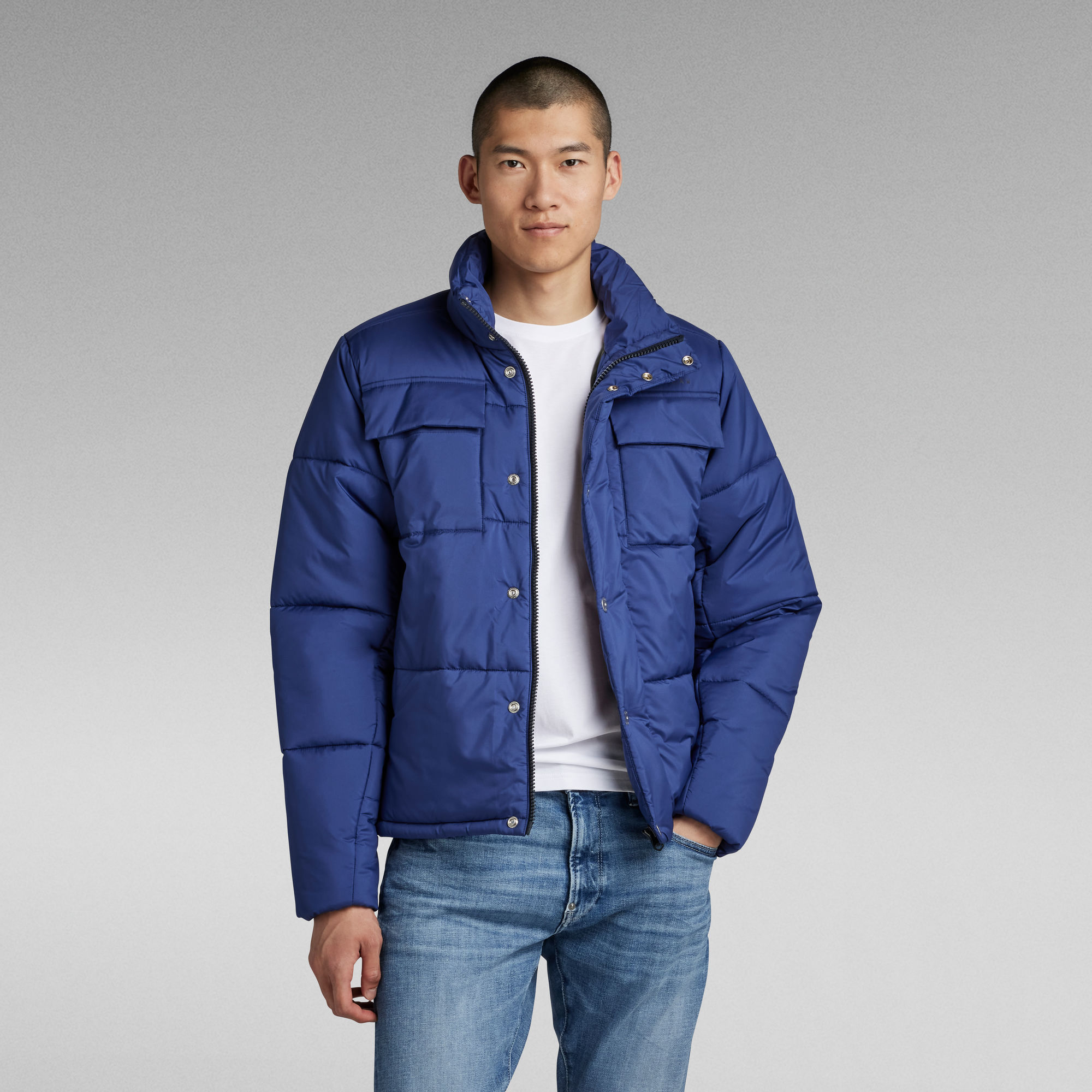 Foundation Padded Jacket | Medium blue | G-Star RAW®