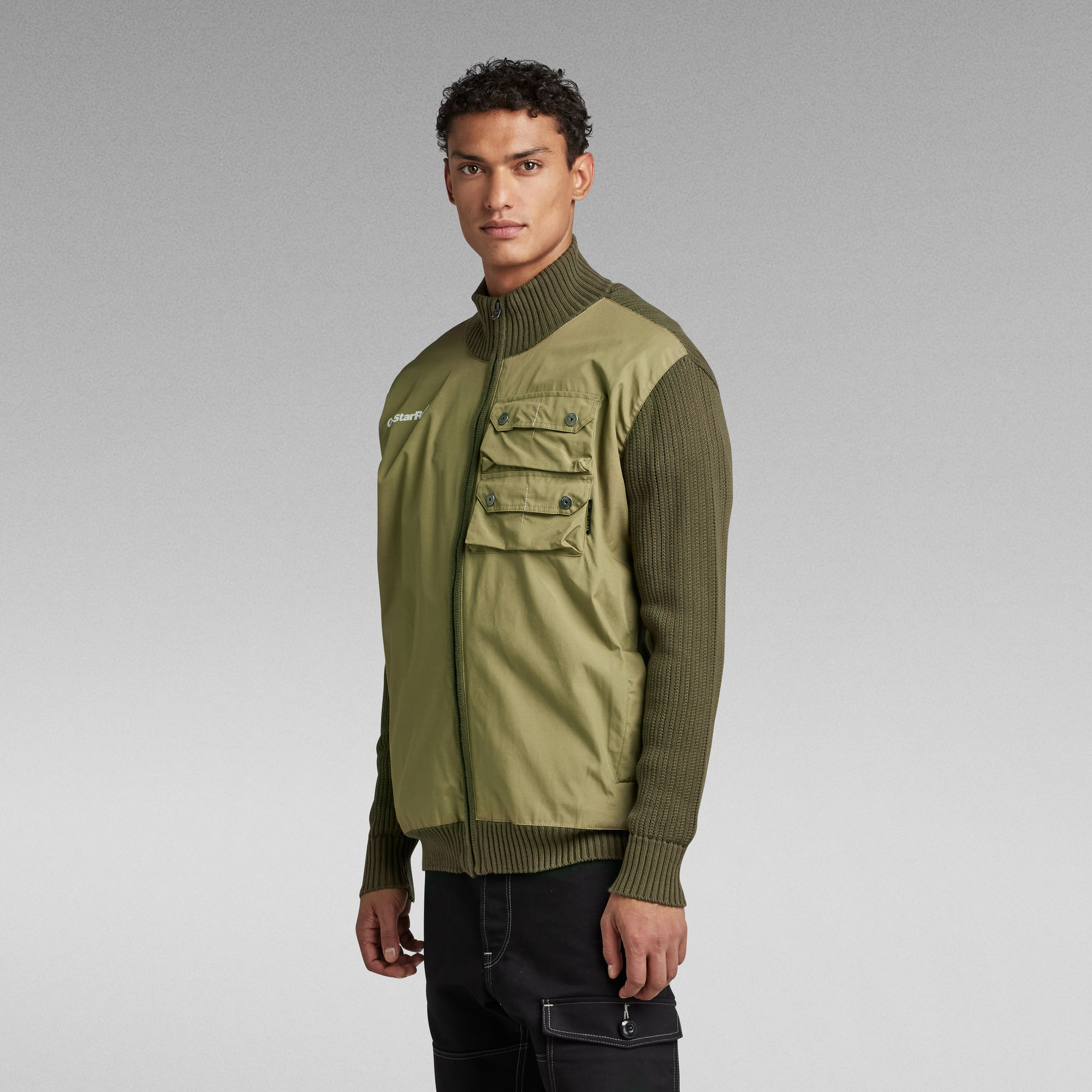 Swiss Army Woven Full Zip Knit | Green | G-Star RAW®