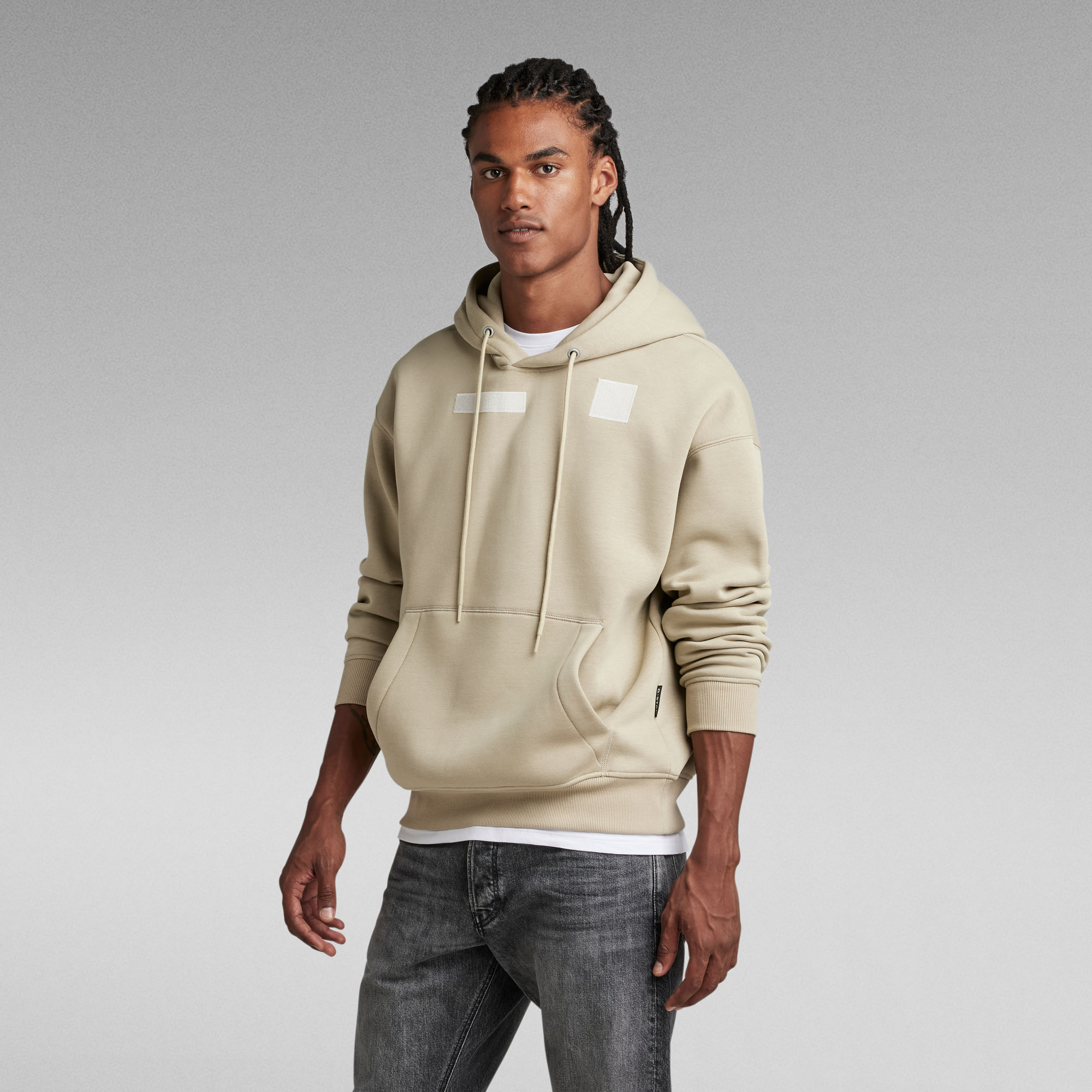 Velcro Loose Hoodie | Beige | G-Star RAW®