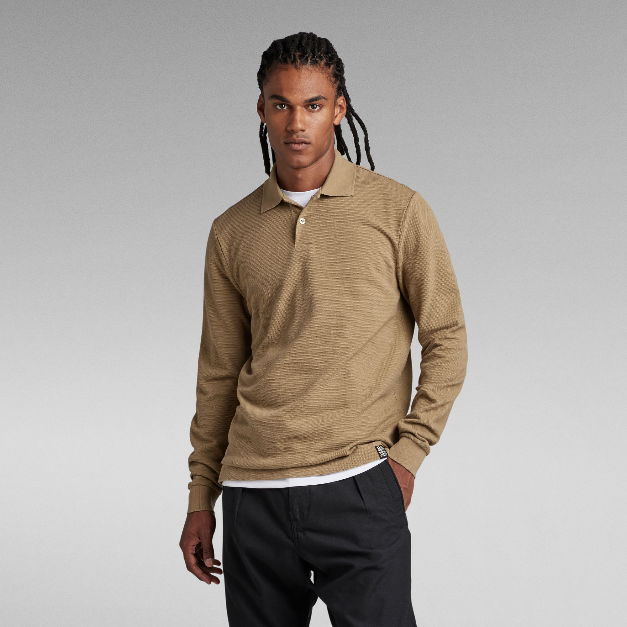 Essential Polo Long Sleeve Green GStar RAW® NL