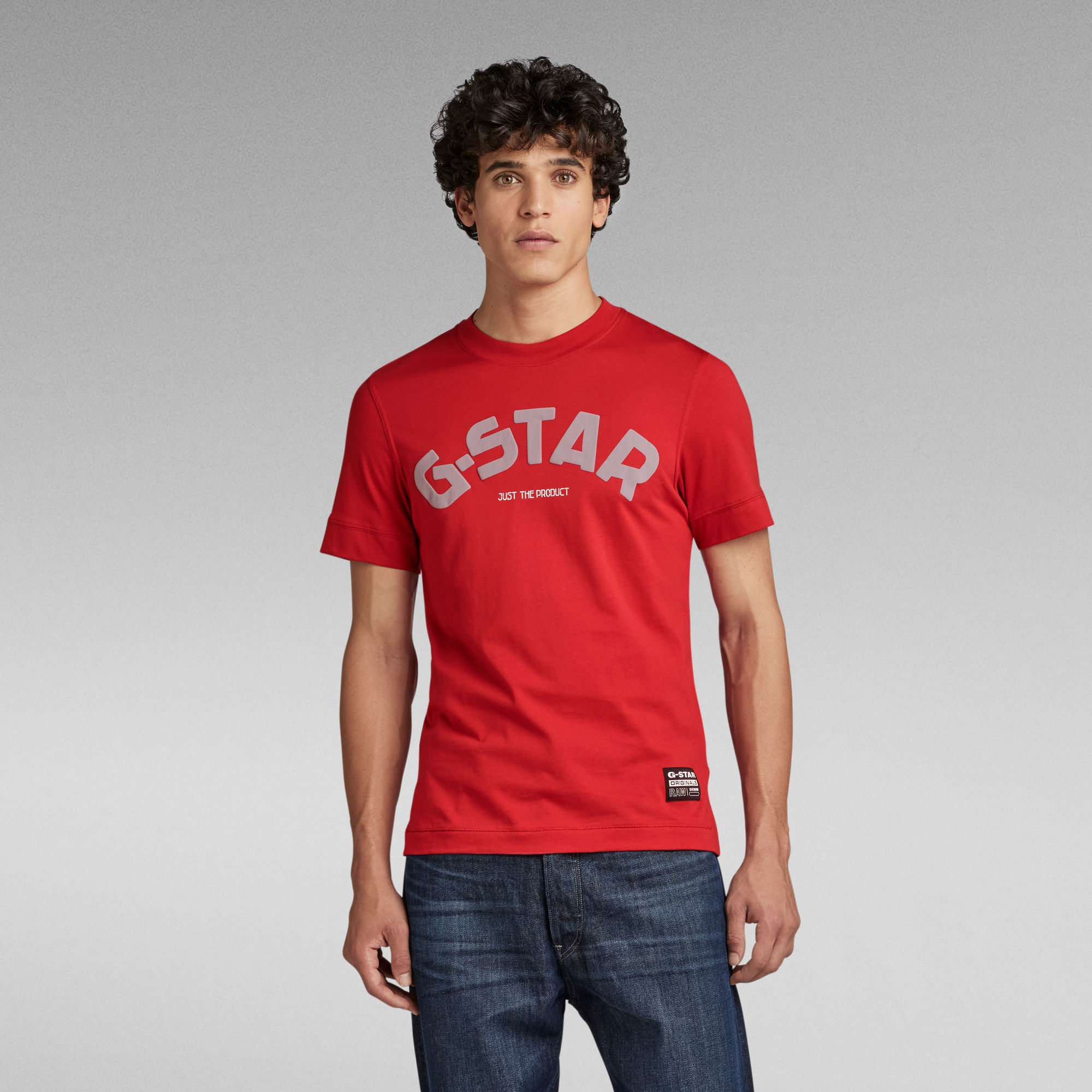 Puff Logo Slim T-Shirt | Red | G-Star RAW®