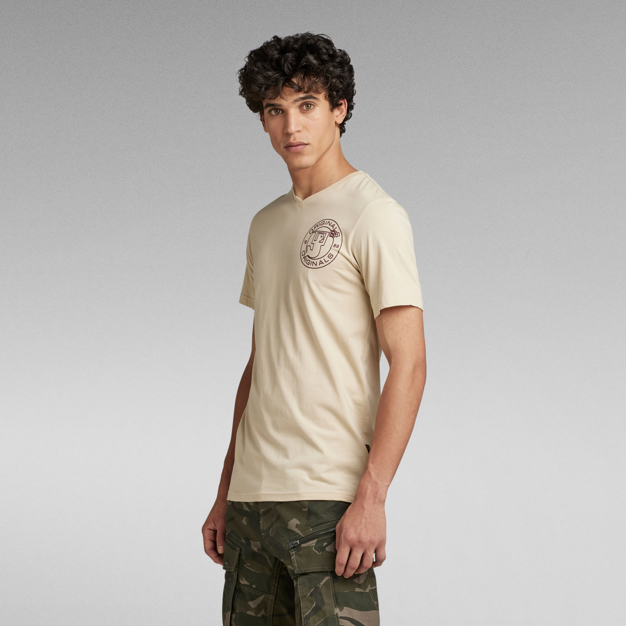 Merman Back Graphic Slim T-Shirt | Beige | G-Star RAW®