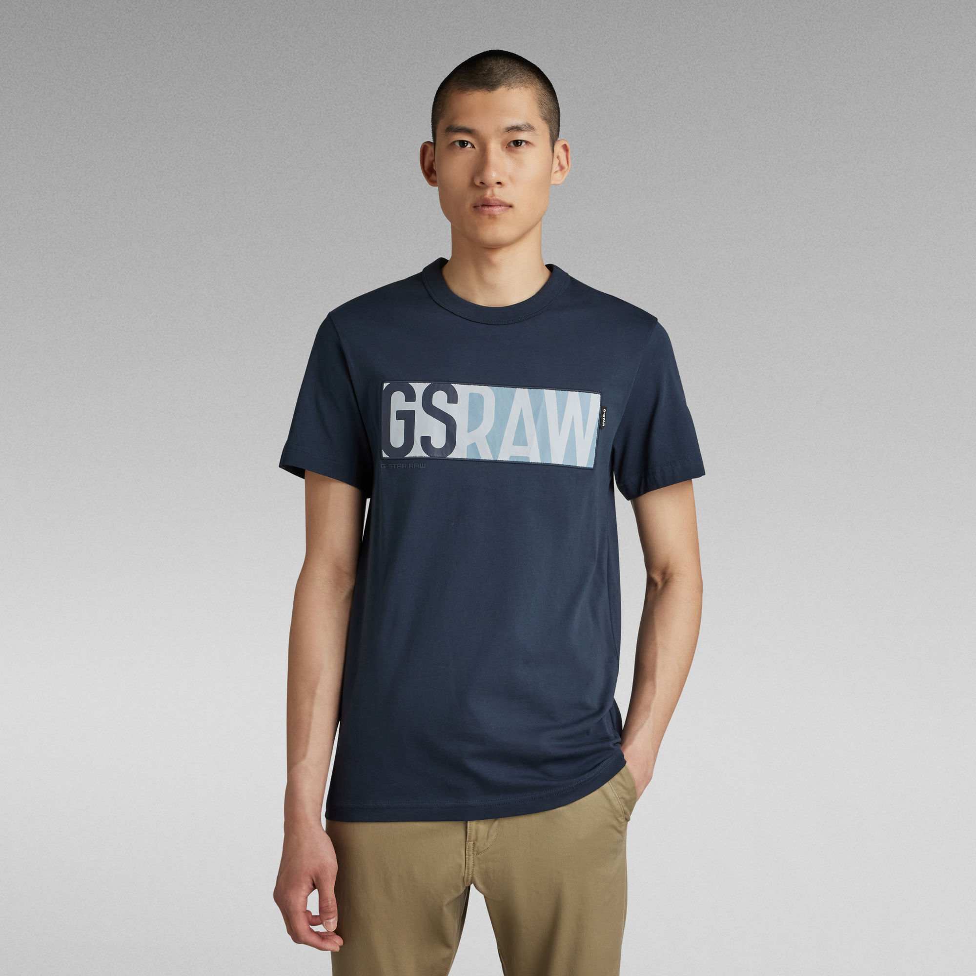 GS RAW Denim Logo T-Shirt | Medium blue | G-Star RAW®