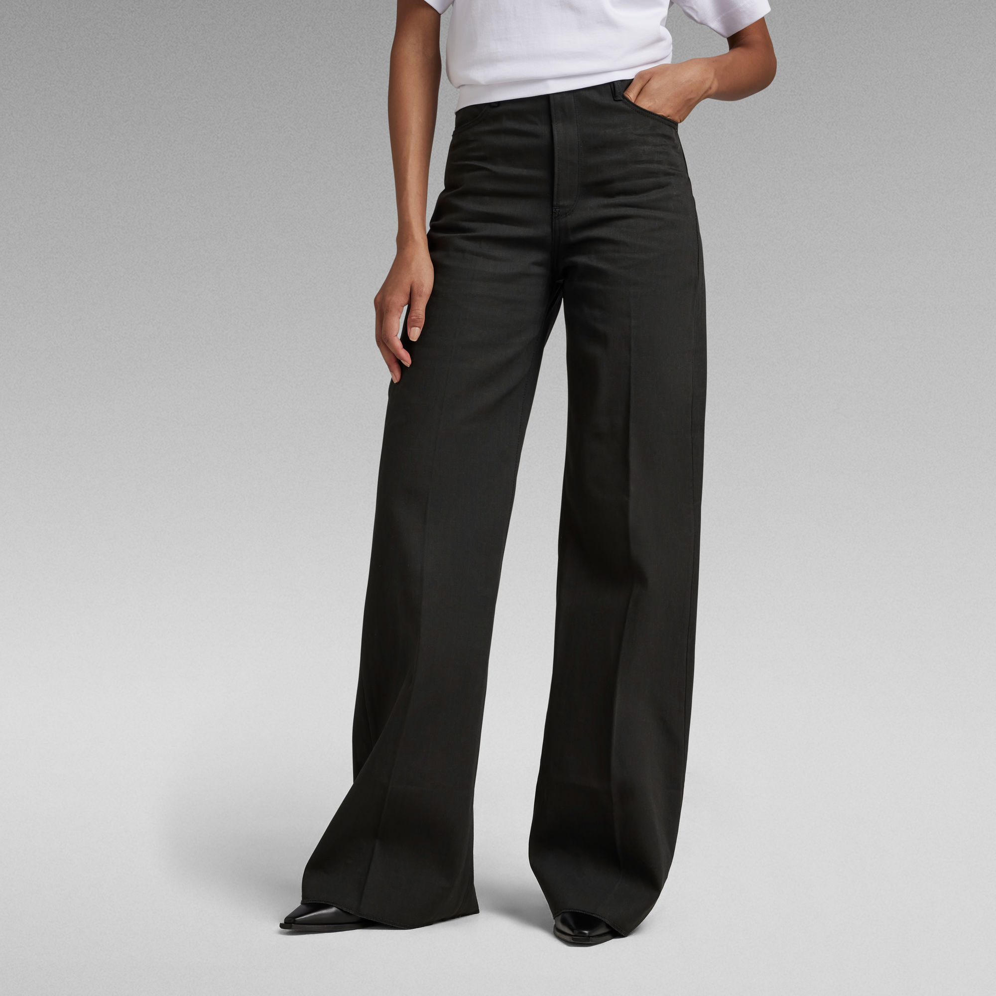 Deck Ultra High Wide Leg Jeans Black GStar RAW® US