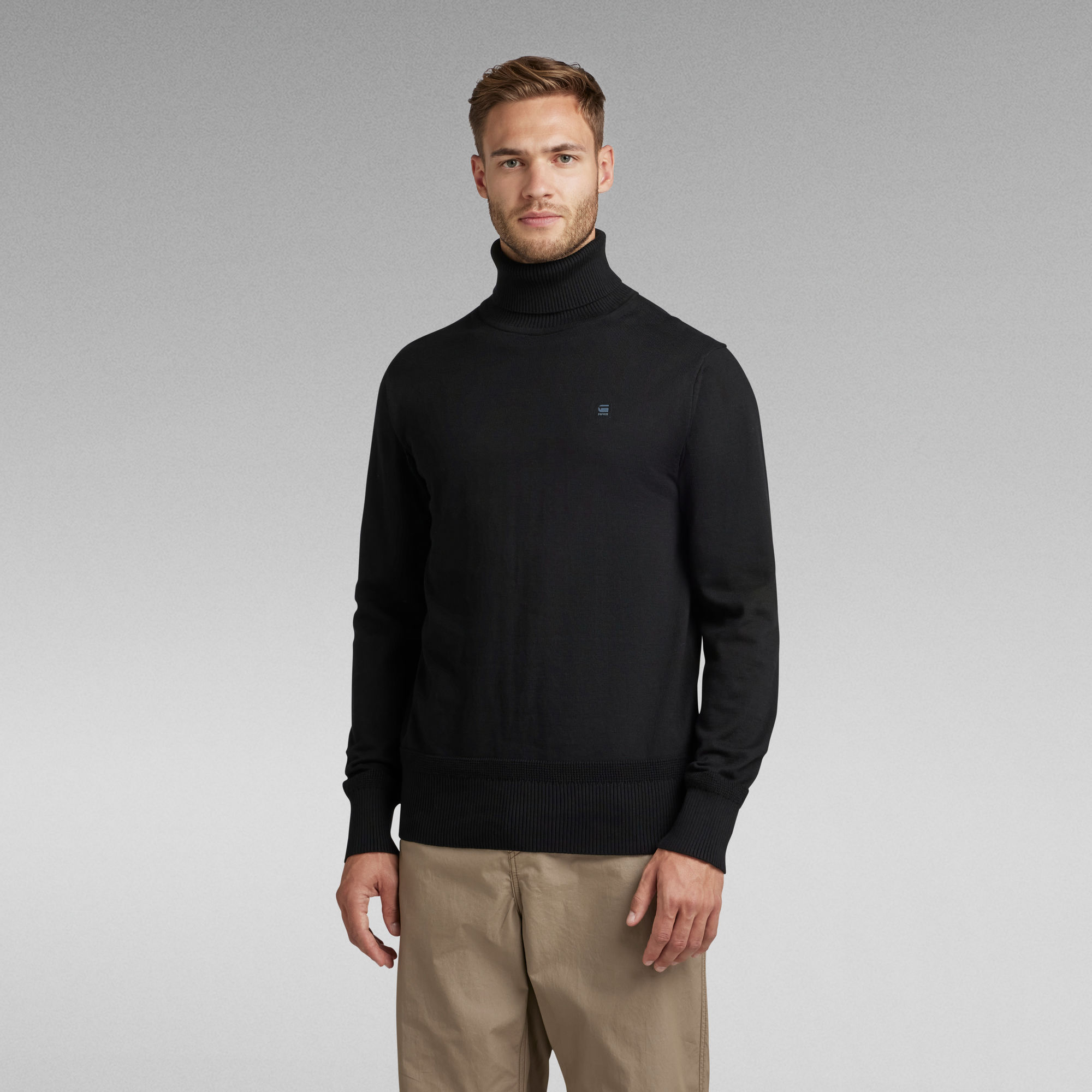 Premium Core Turtle Neck Knitted Sweater | Black | G-Star RAW®
