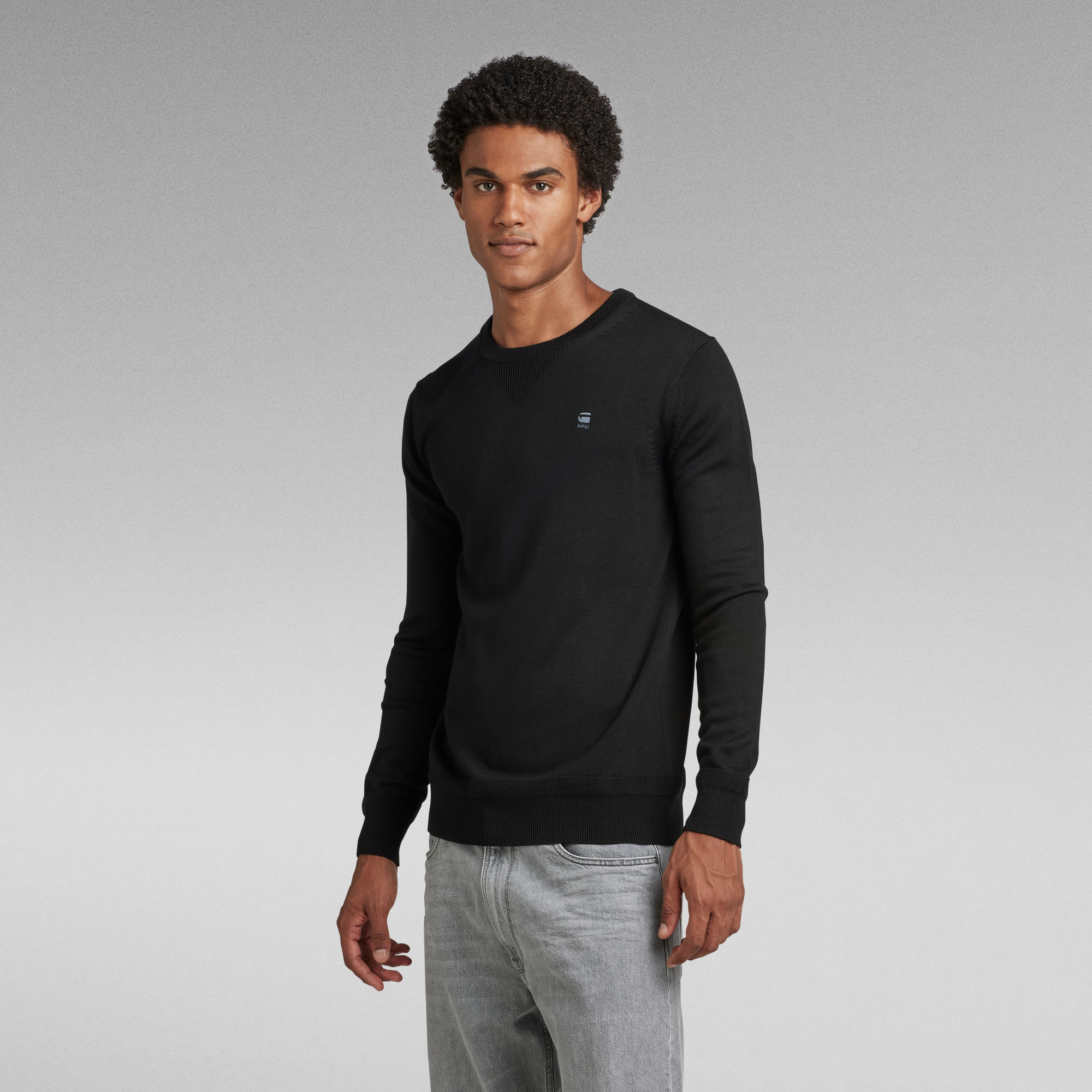 Premium Basic Knitted Sweater | Black | G-Star RAW®