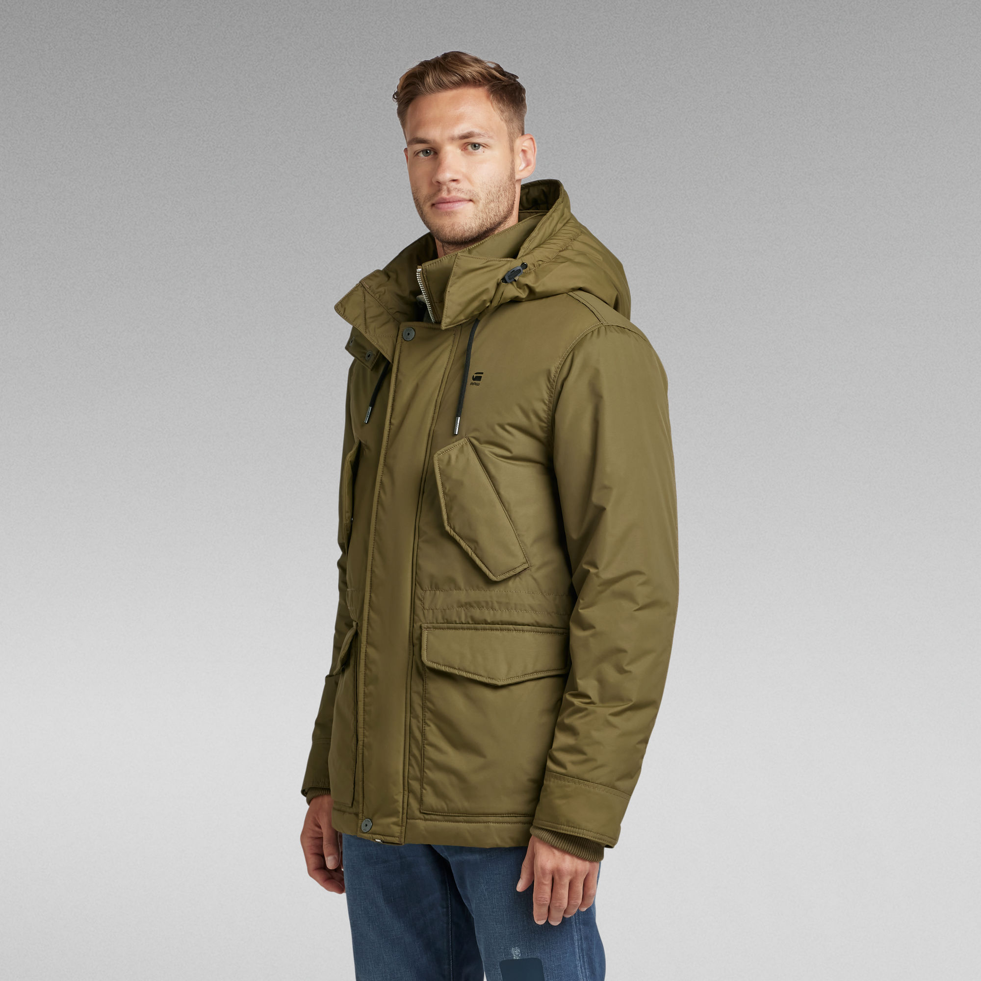 Vodan Padded Hooded Jacket | Green | G-Star RAW®