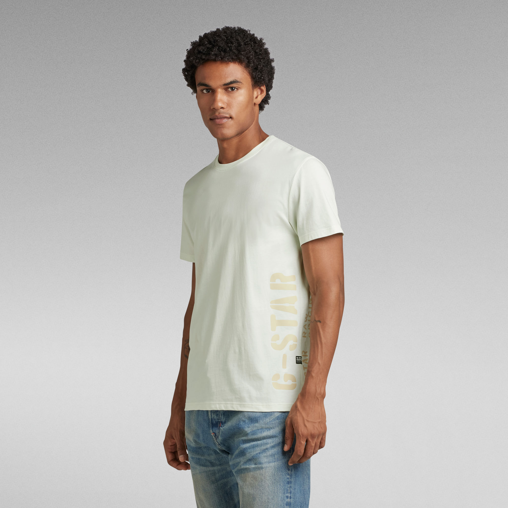 Side Stencil T Shirt Light Blue G Star Raw® 