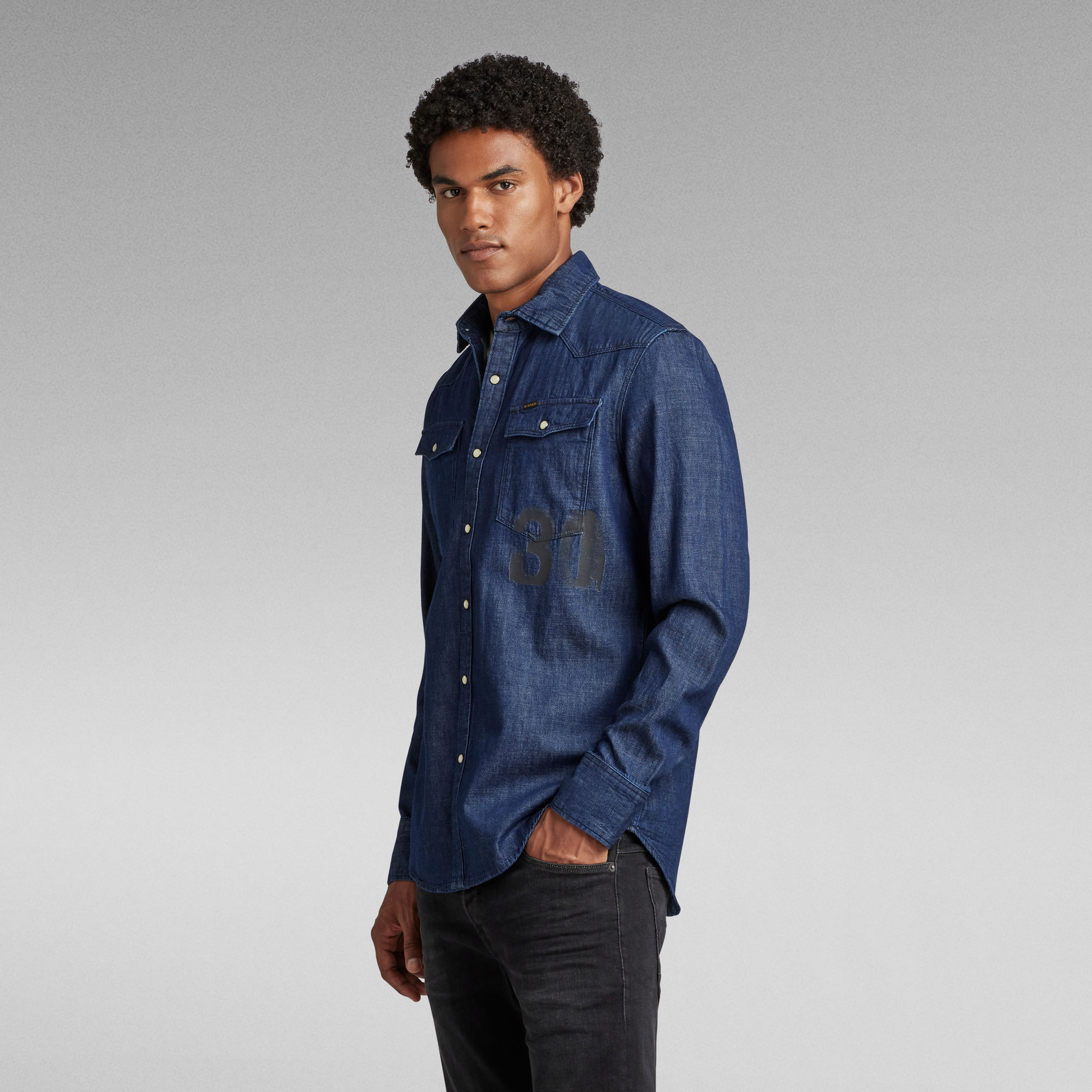 3301 Slim Shirt | Dark blue | G-Star RAW®