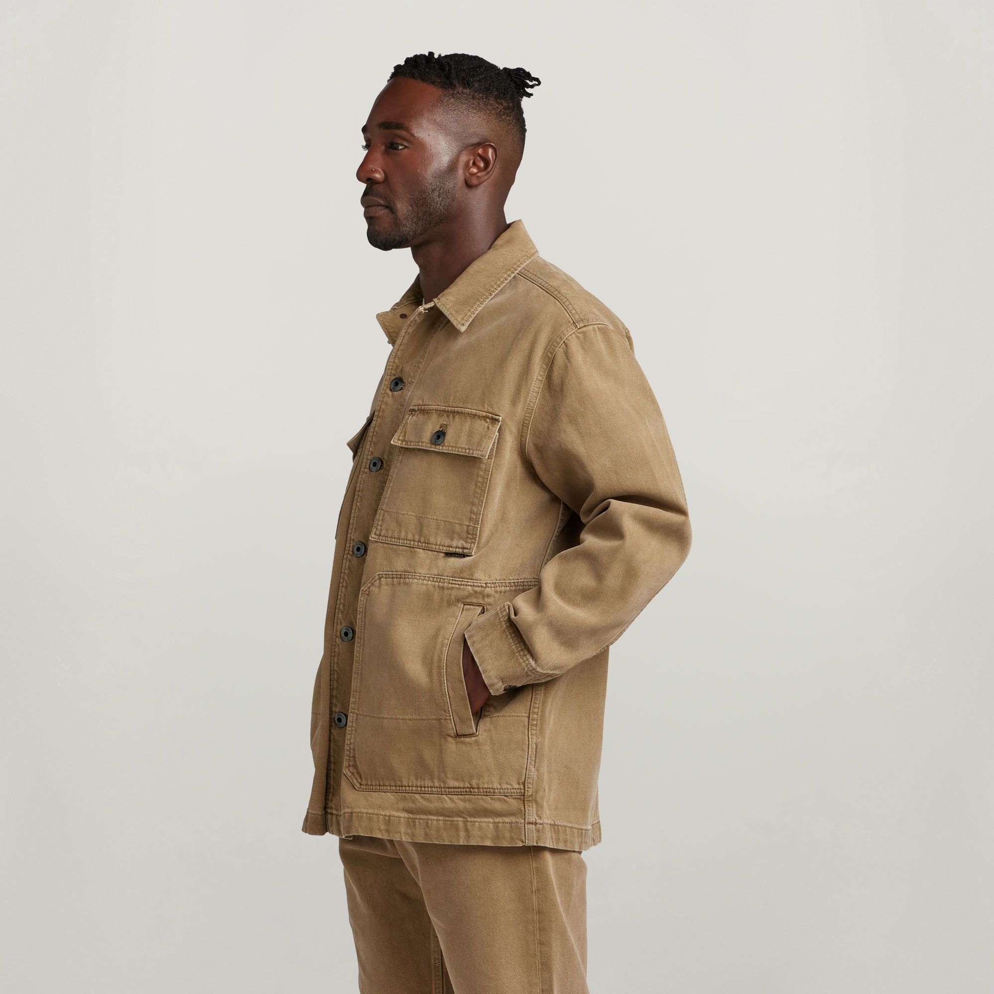 VESTE JEANS CHORE EVERGREEN MARRON-BEIGE