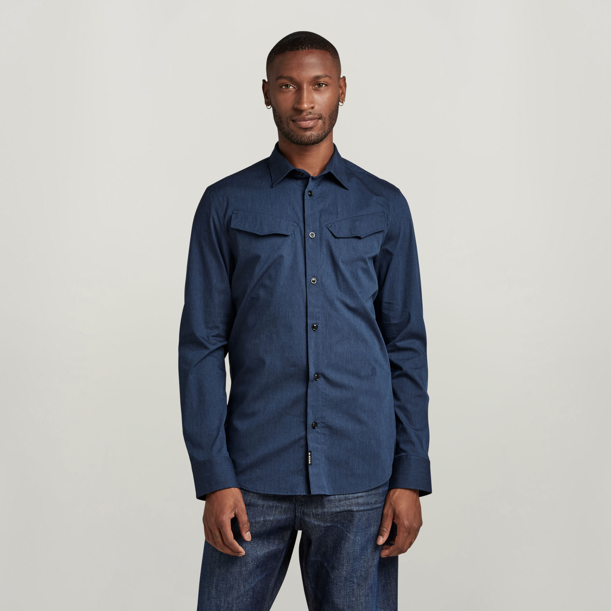 CHEMISE G-STAR RAW SLANT POCKET SLIM BLEU FONCÉ