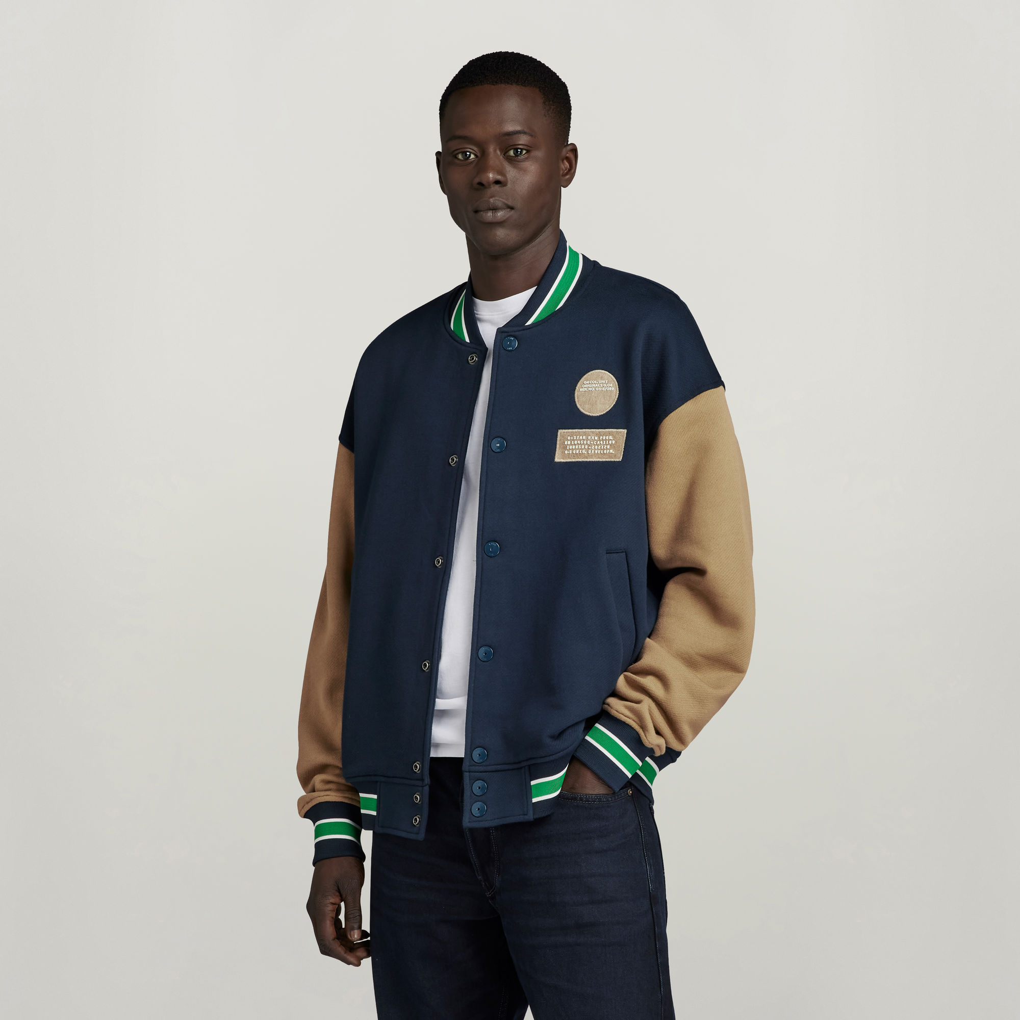 VESTE SWEAT BOMBER LOOSE MULTI-COULEUR