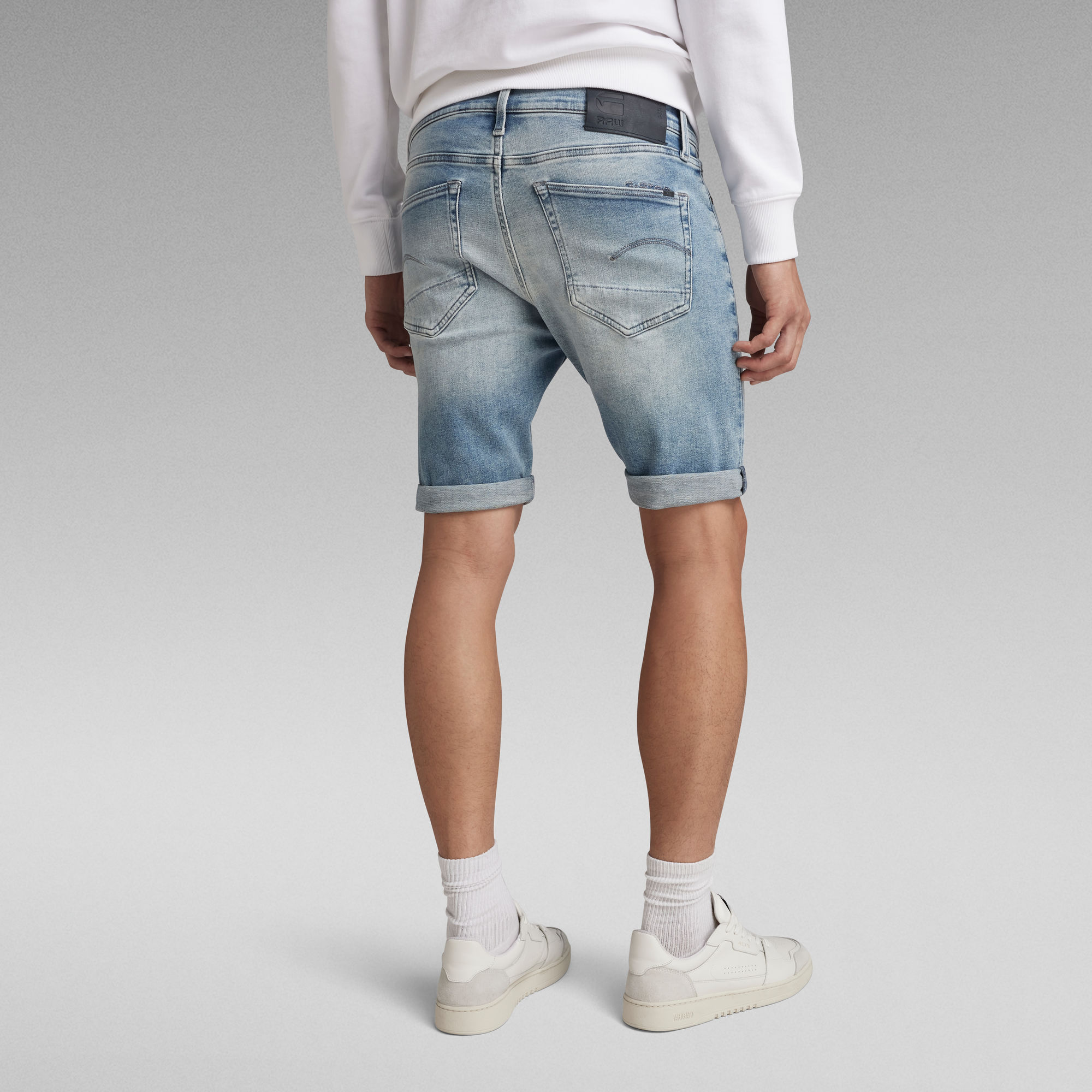 Pantalones Cortos Hombre 3301 Slim Denim Shorts Grey RAWu00ae