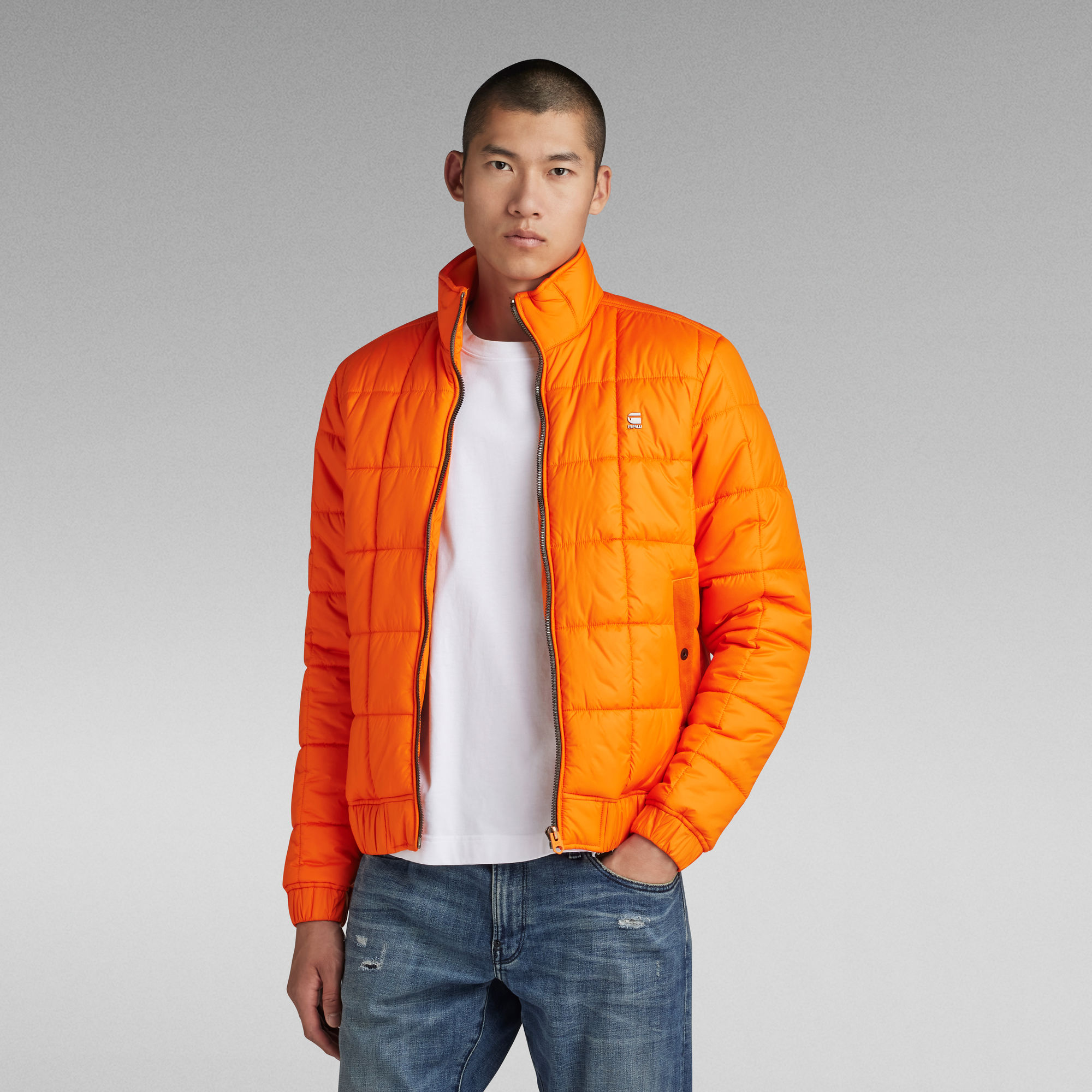 Meefic Quilted Jacket | Orange | G-Star RAW®