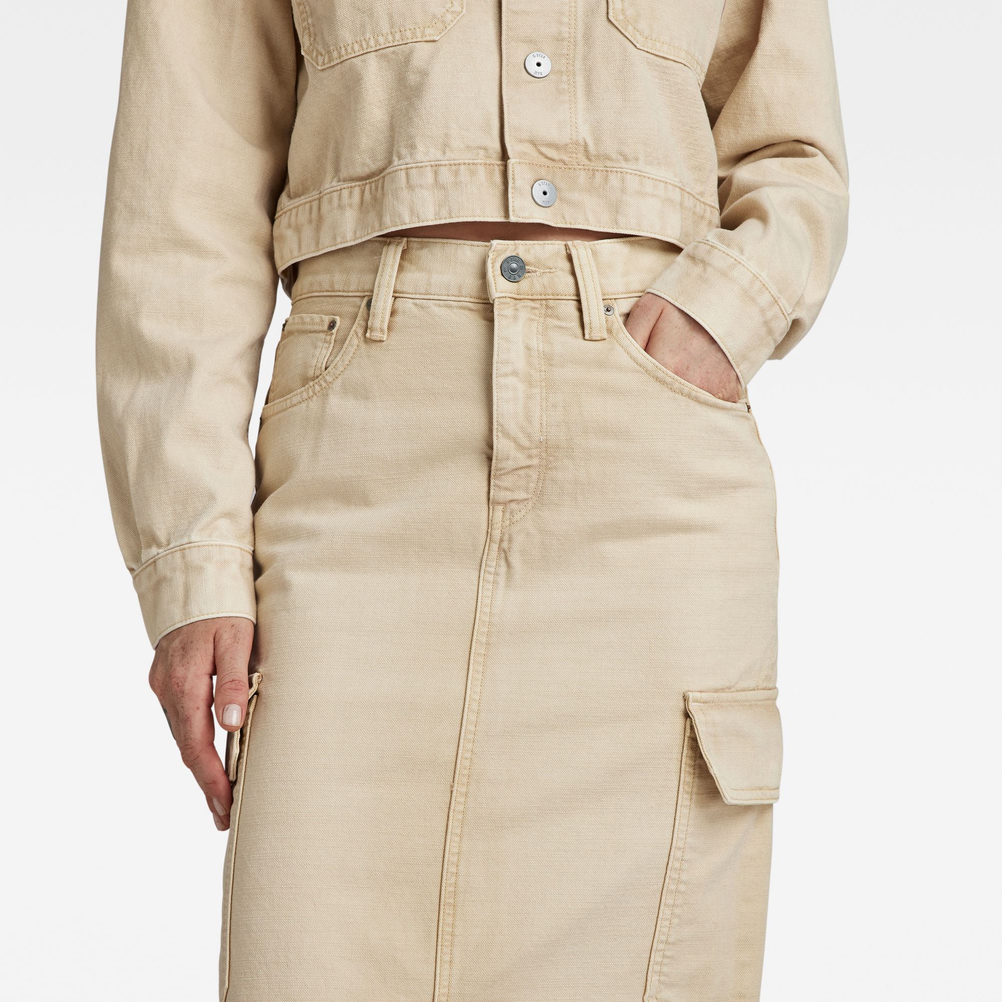 G Star RAW spijkerrok Viktoria sun faded sand gd Kledingwinkel