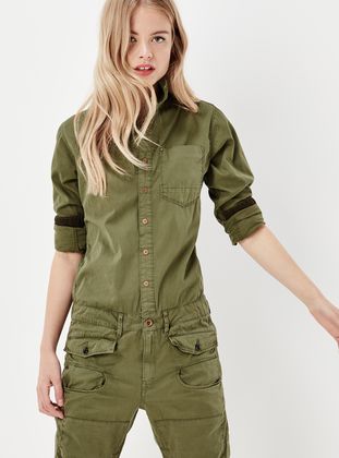 khaki green boiler suit
