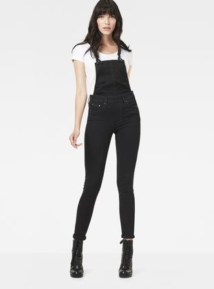 high waisted black overalls