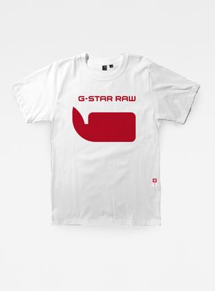 white and red g star shirt